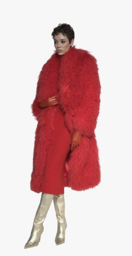 Sergio Hudson Maxi Fur Coat in Red.png