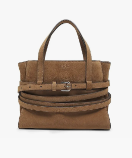 Moschino Tie Me Suede Carryall in Tobacco.png
