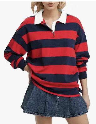 Striped Polo Sweatshirt Women.png