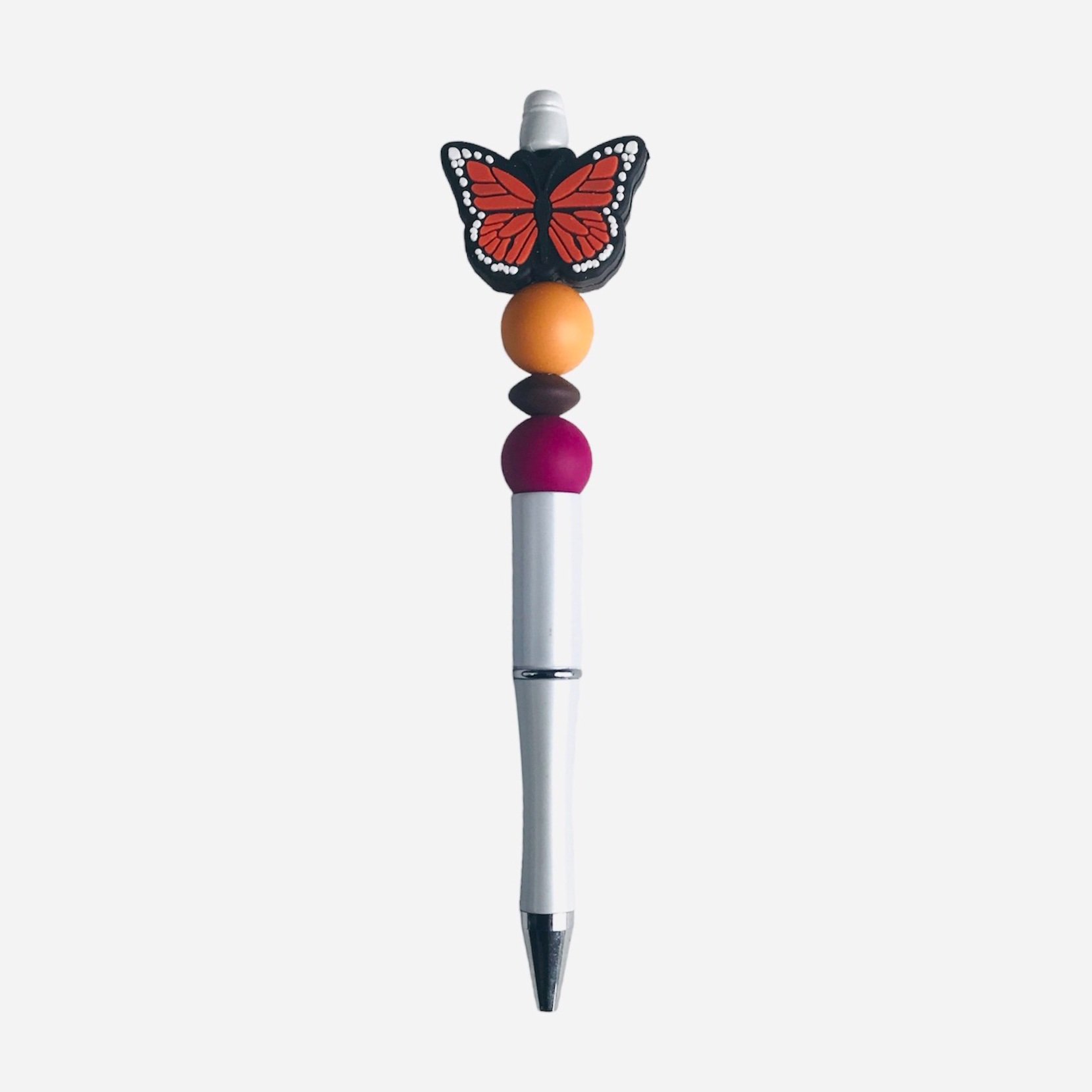 Monarch Butterfly Pen - White