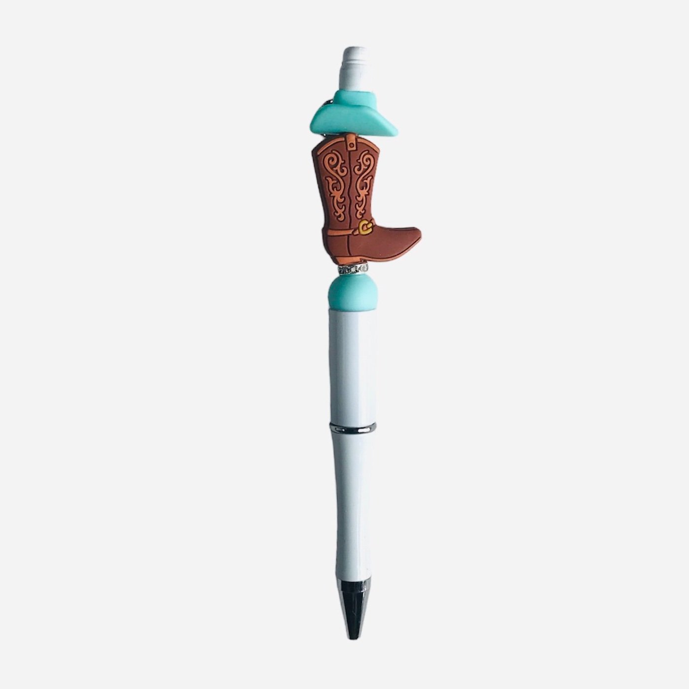Brown Boot & Hat Pen - White