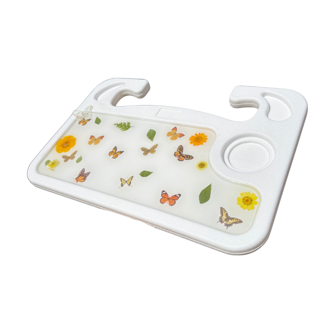 White Nature Steering Wheel Tray