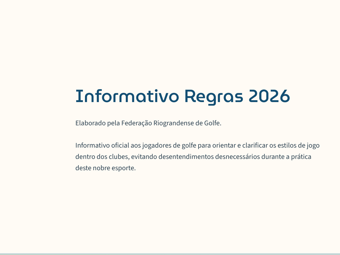 Informativo Regras 2026