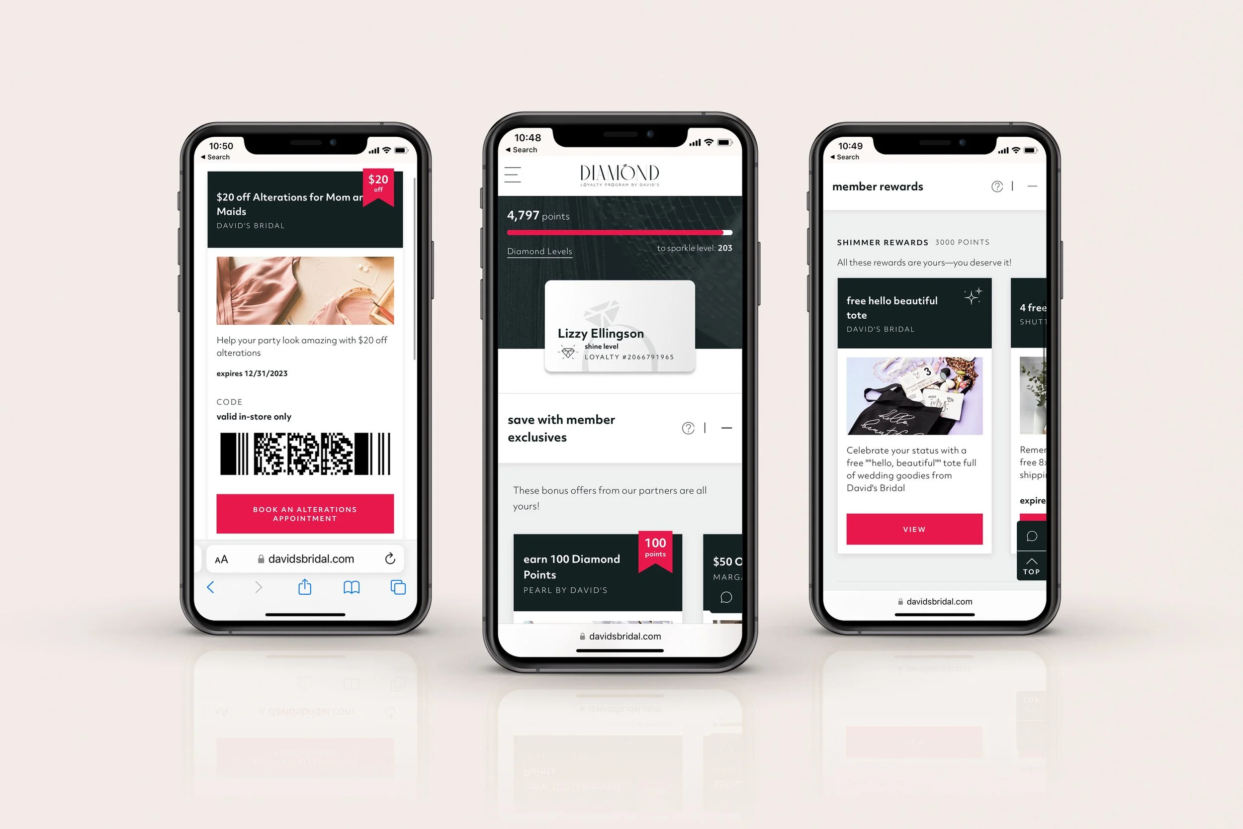 Diamond by David's mobile loyalty design