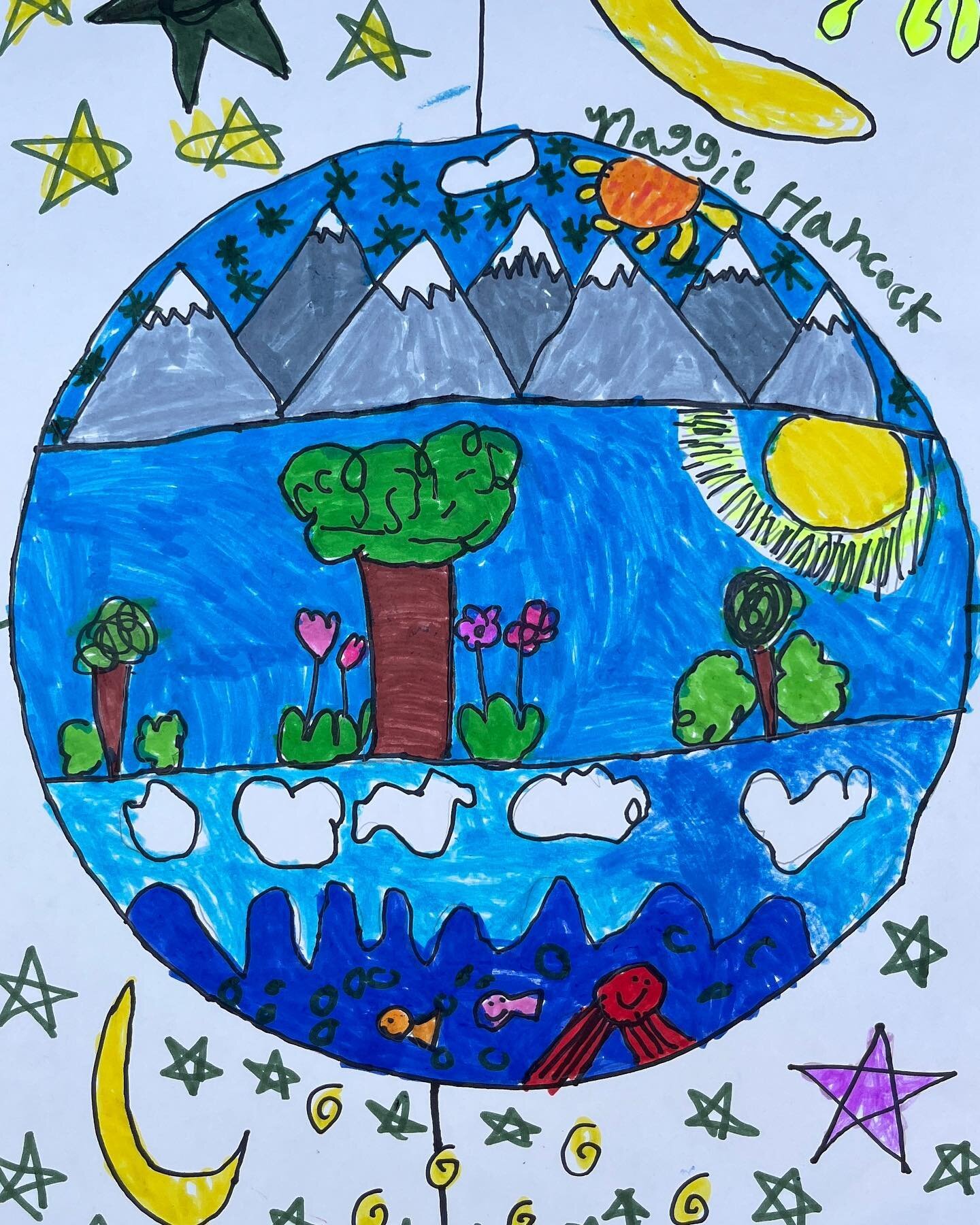 Earth Day appreciation&hellip;Outside is the place to be! 
.
.
.
#earthday #earthdayart #earthdayartproject #markers #sharpies #optoutside #elementaryartclass #afterschoolart #artteachertribe