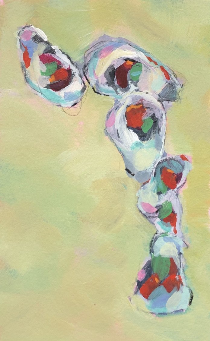 Down the Line, 7.5x10, Acrylic on paper