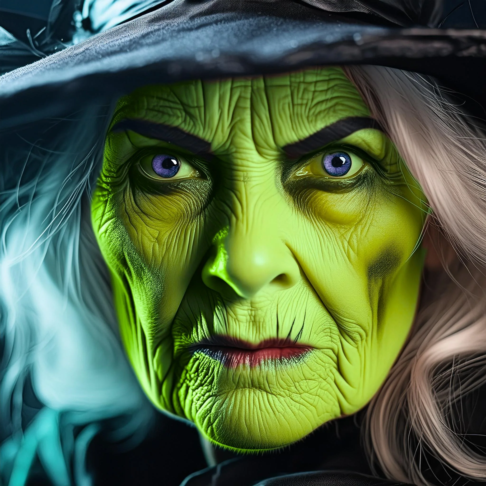 wicked witch of the west, extreme close up, portrait, realistic, ancient, wrinkled, dark, ev (2).jpg