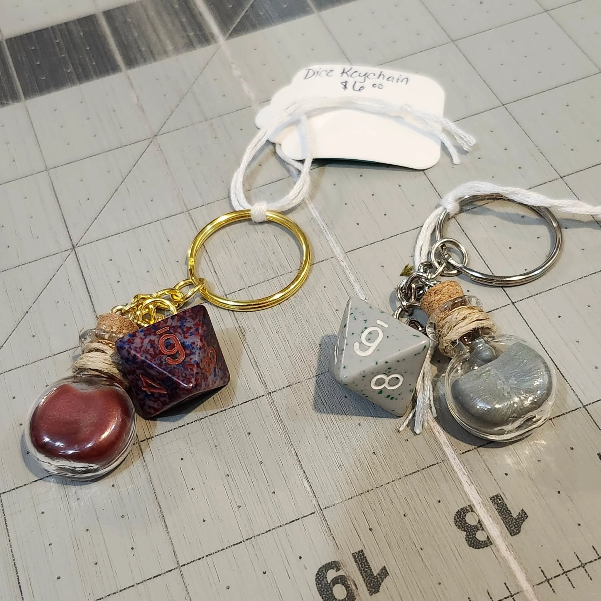 D8 Dice Key Chains by Fab's Trinkets
