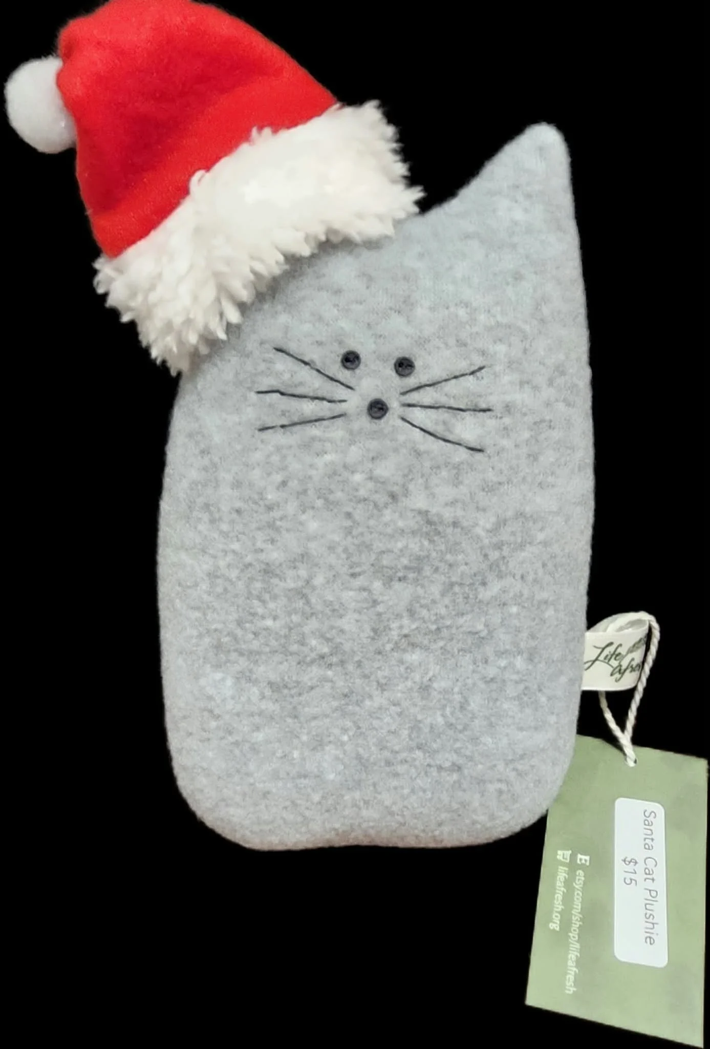 Santa Cat Plushie by Life Afresh