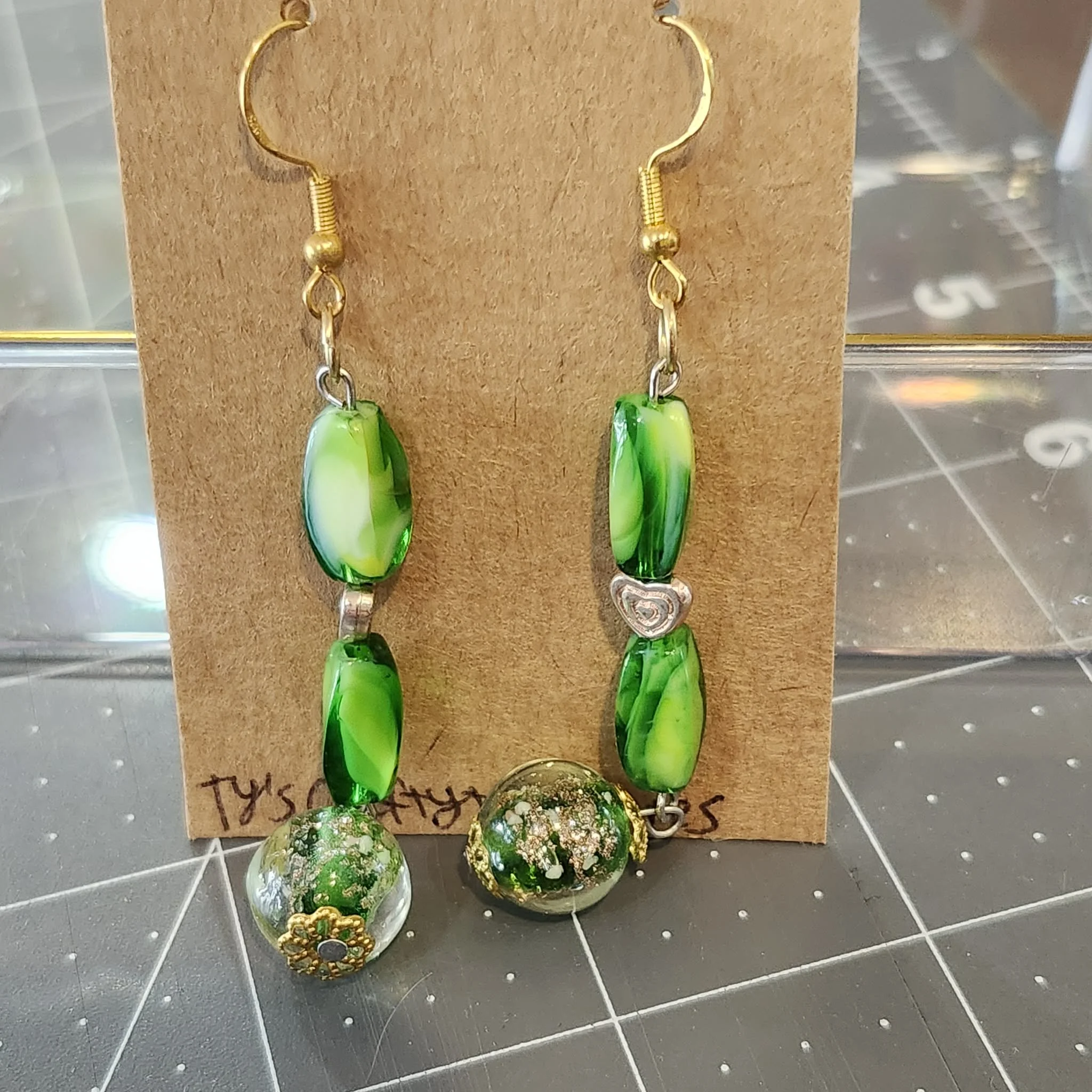 Green Garden Earrings by Ty's Crafty Treasures