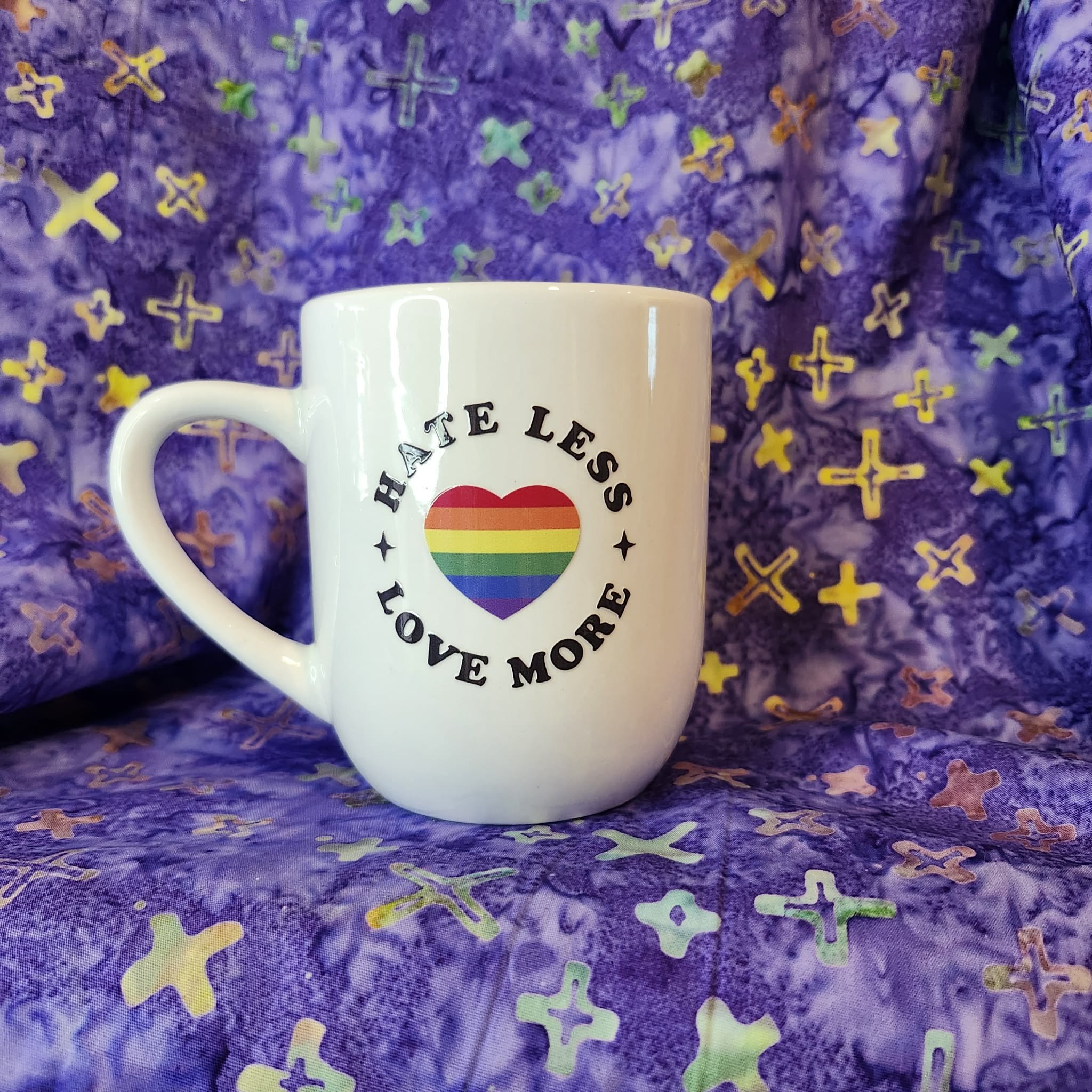 Hate Less, Love More Mug by D. Dawes Designs