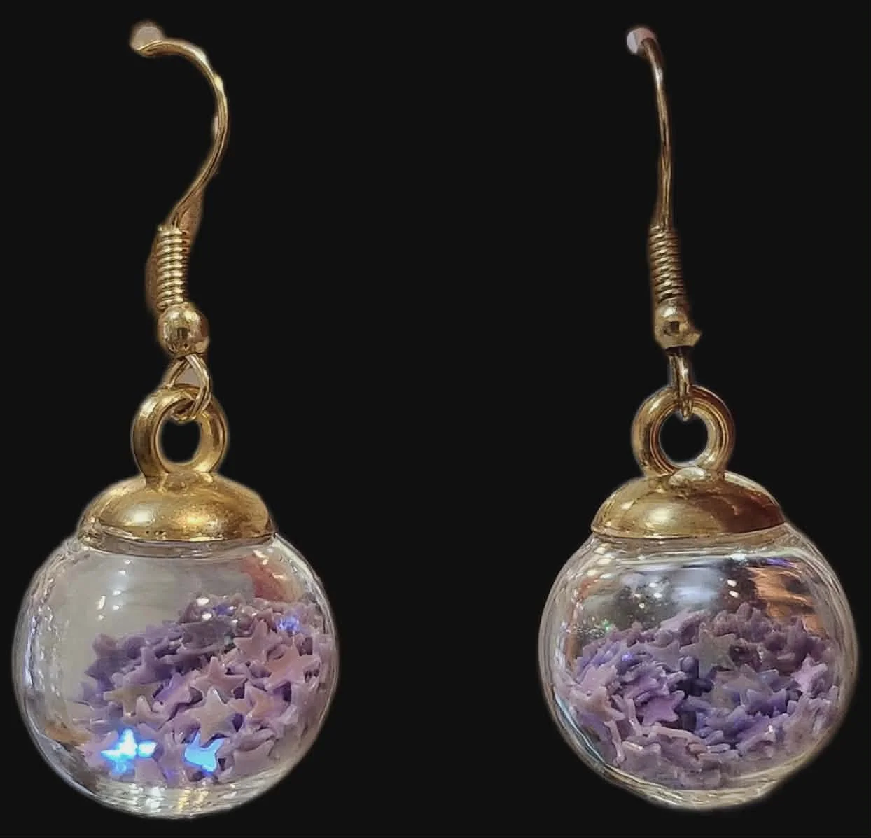 Purple Sparkle Earrings by Sarah