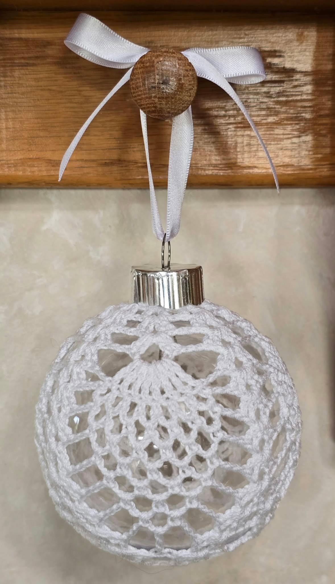 3 1/2" crocheted Christmas ornament by Cozy Cabin Crochet and Gifts