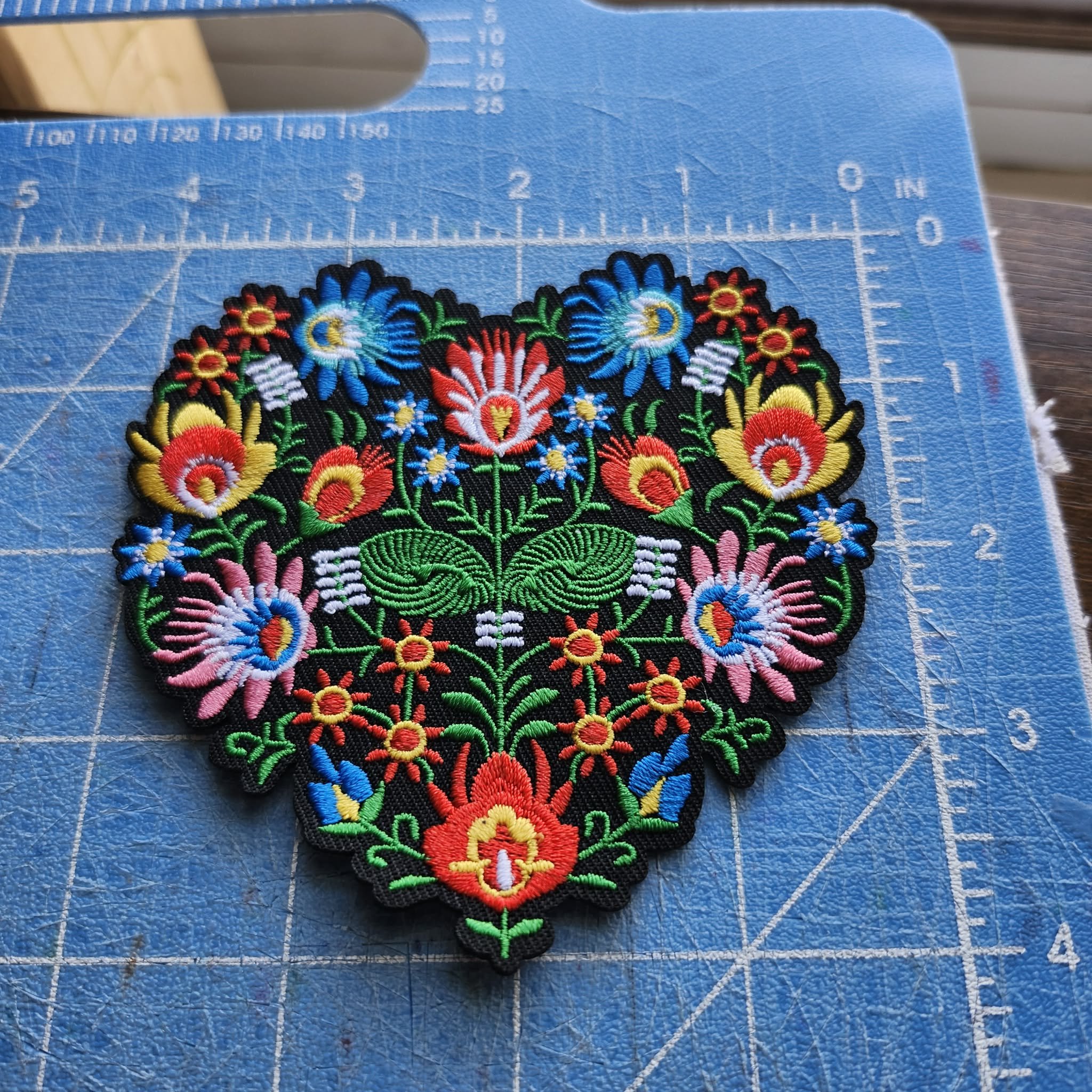 Floral Heart Iron On Patch