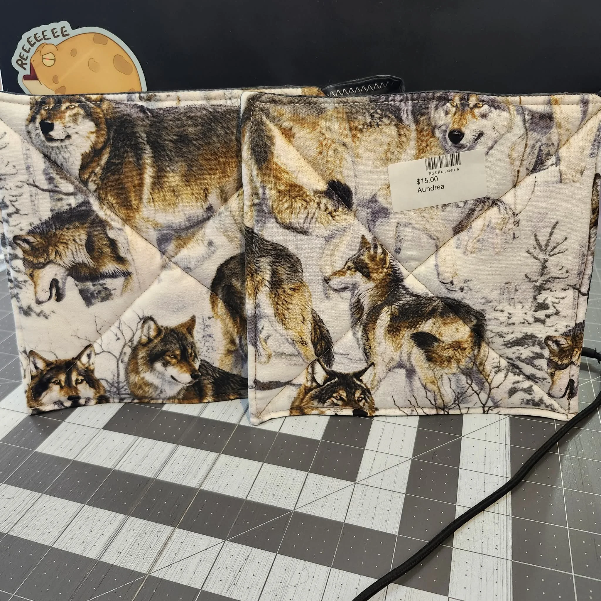 Wolf Pot Holders by Aundrea