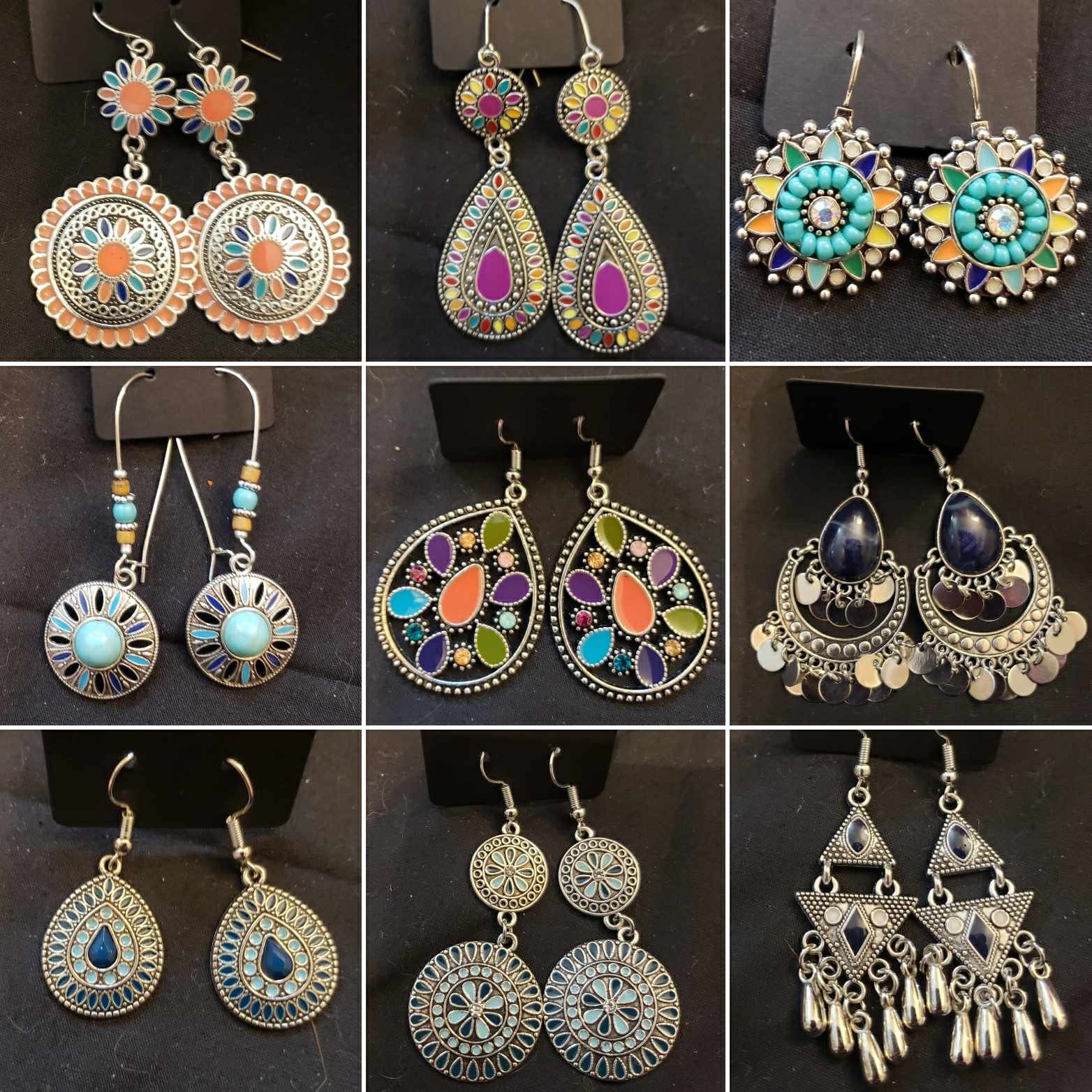Silver Earring, Cabochon Earring, Garnet Earring, Antique Silver Earring, Boho  Earring, Dangle Earring, Drop Earrings, Bali Earrings