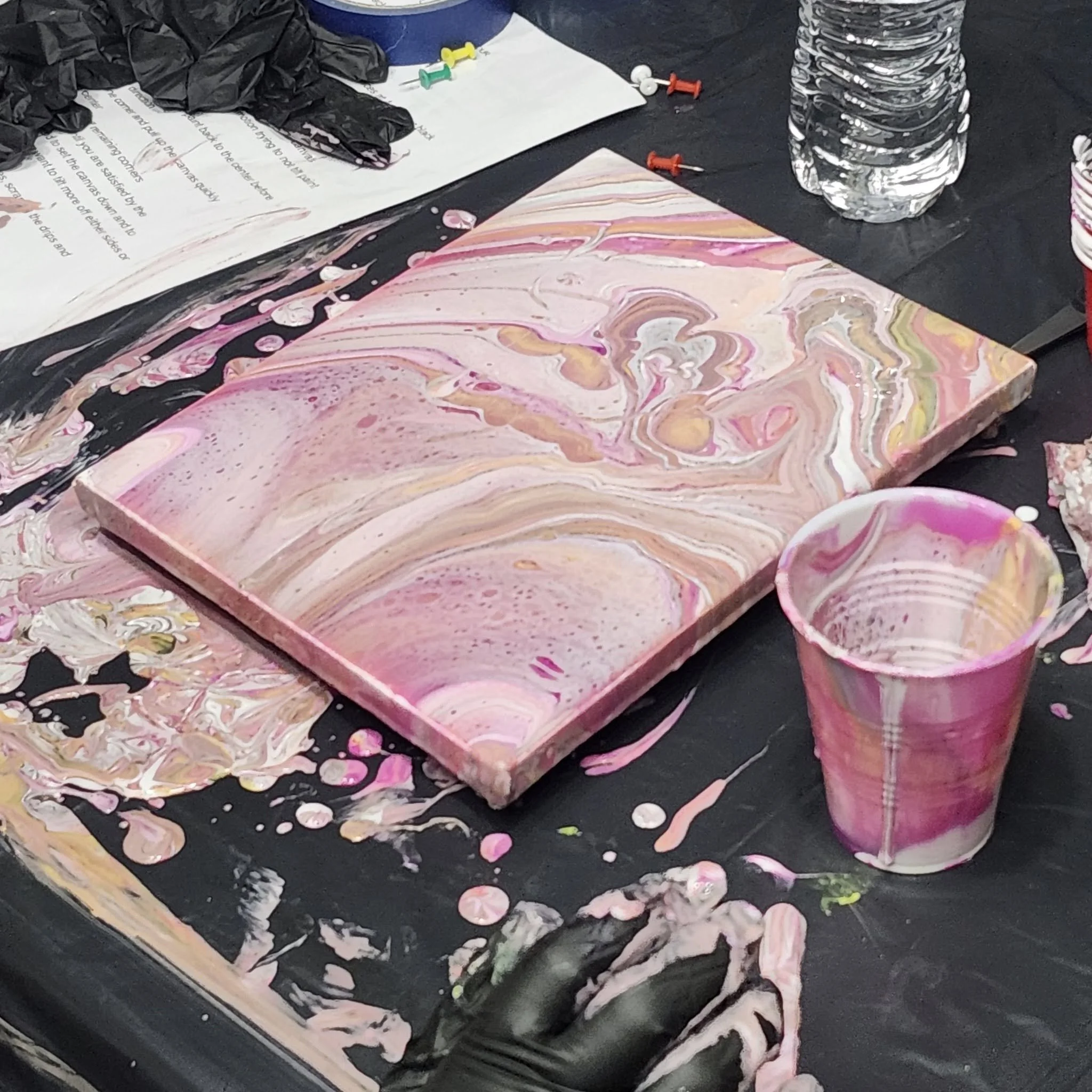 Pour Painting Lesson with Sarah