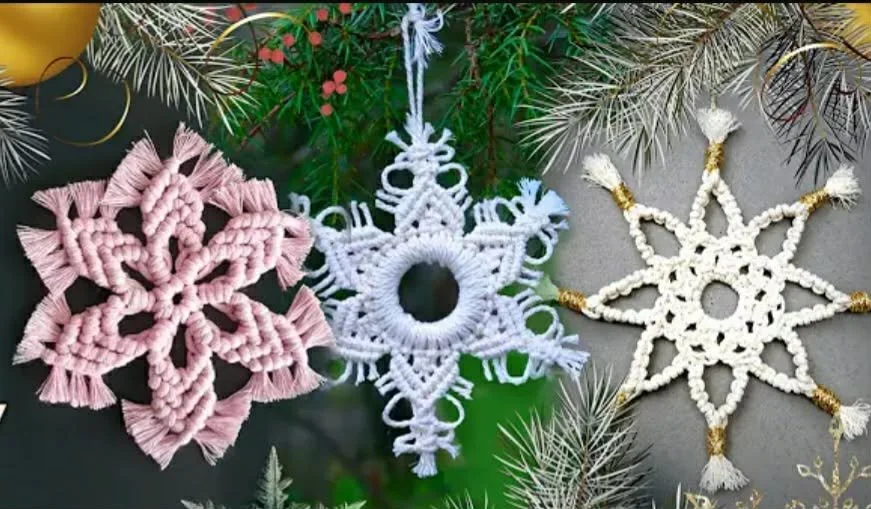 Macrame a Snowflake! Macrame Lesson with Michelle.