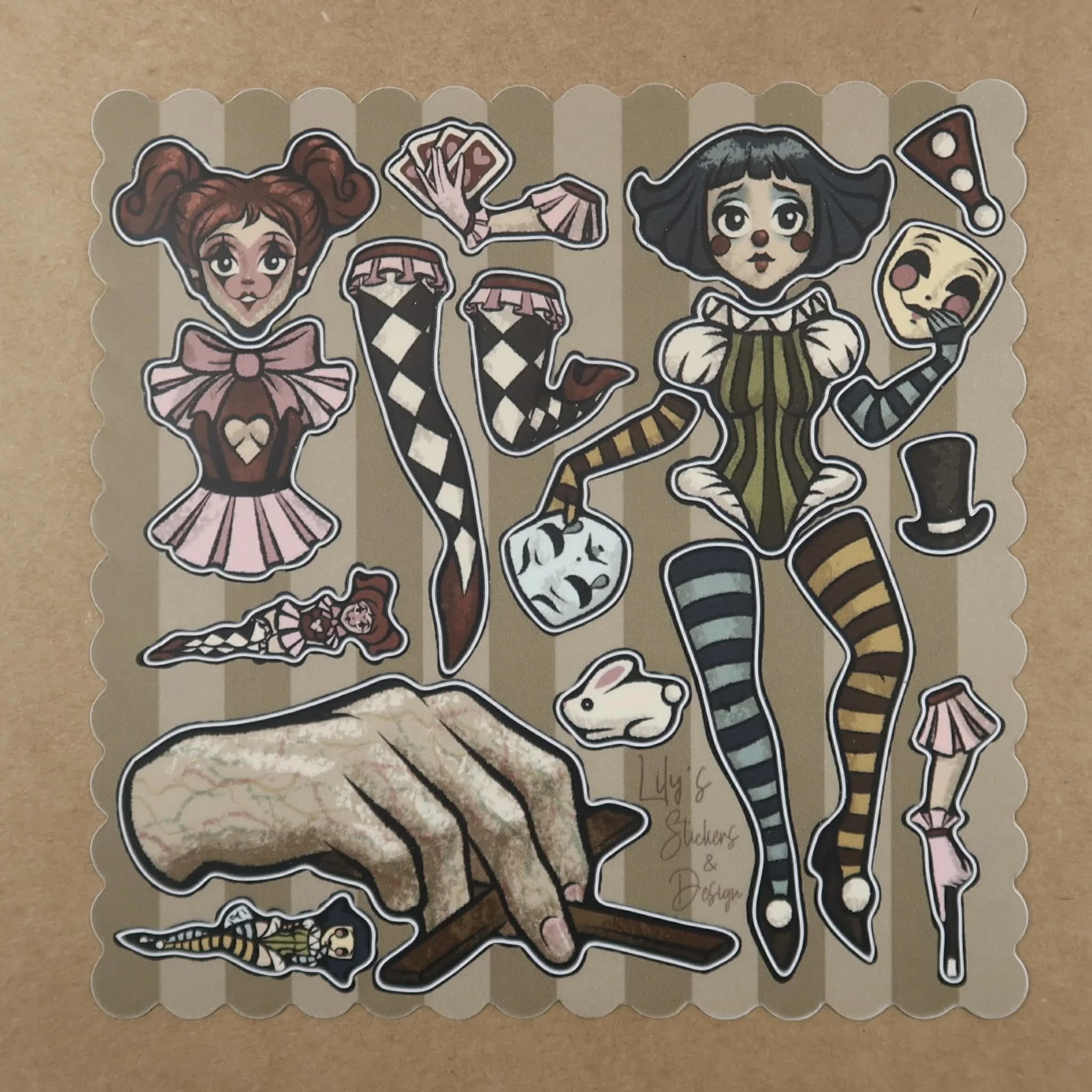 Clown Girl Stickers by Tattooed Mannequin