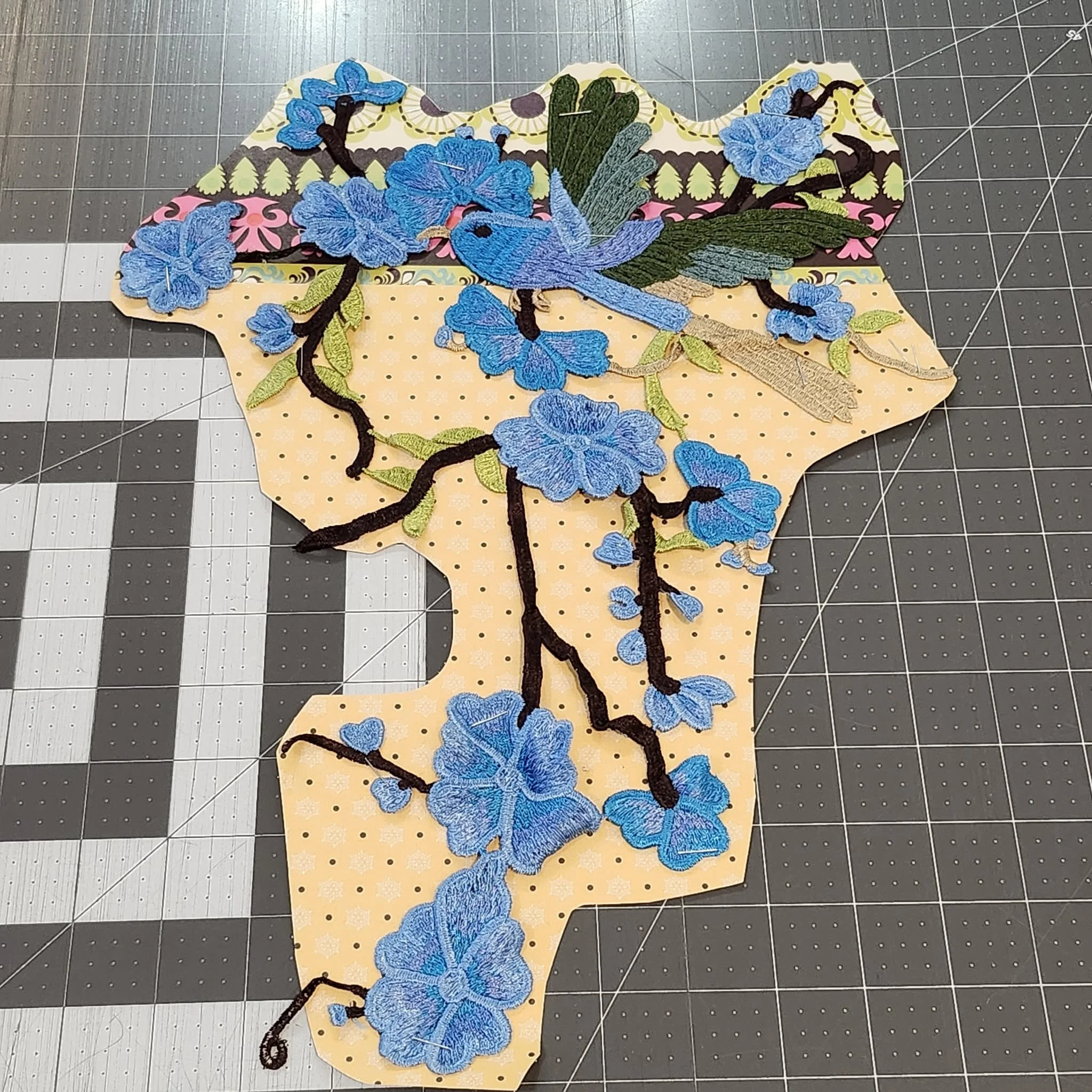 Embroidered Applique Bird Patch