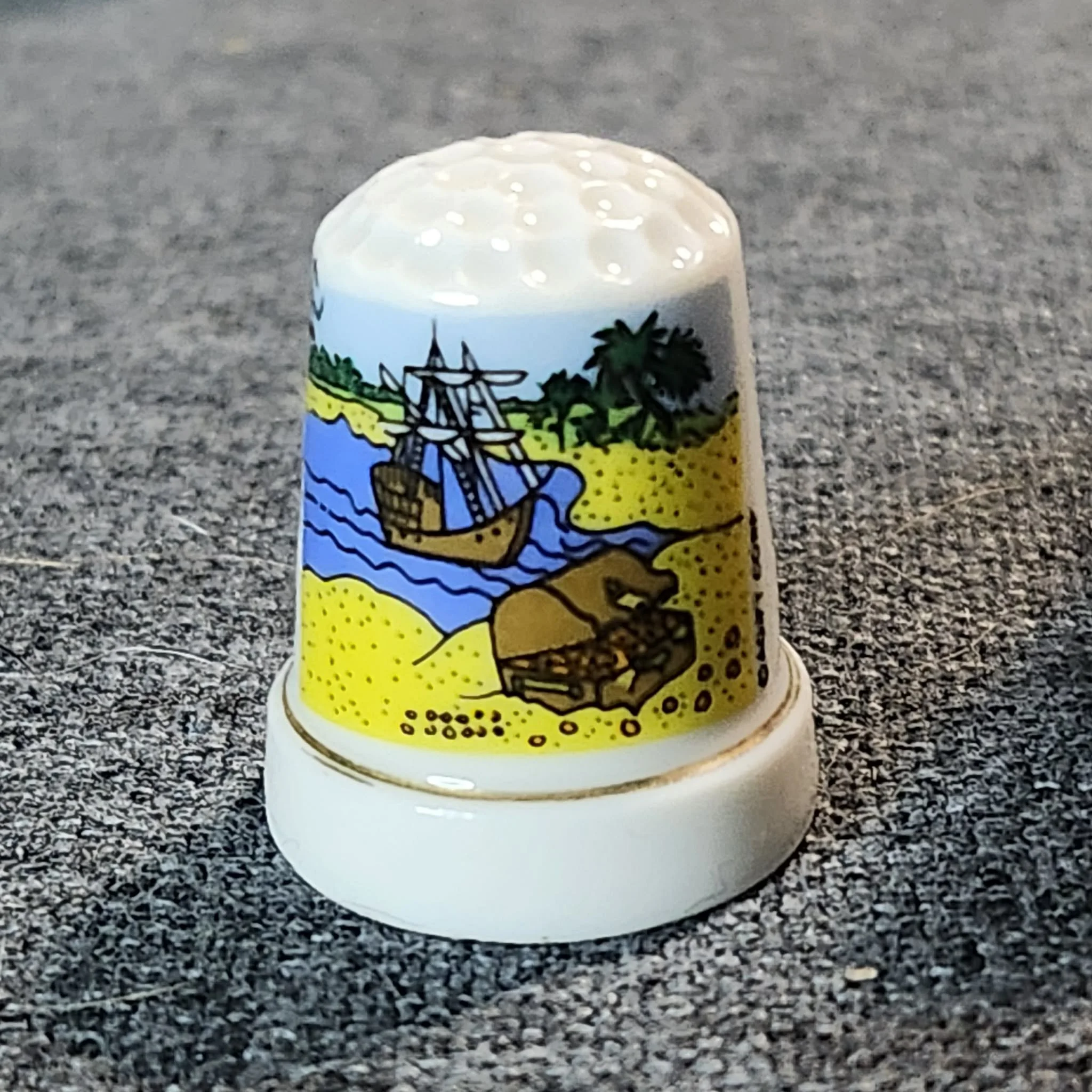 Pirate Ship, Antique Thimble, Sold By Life With Lemmons