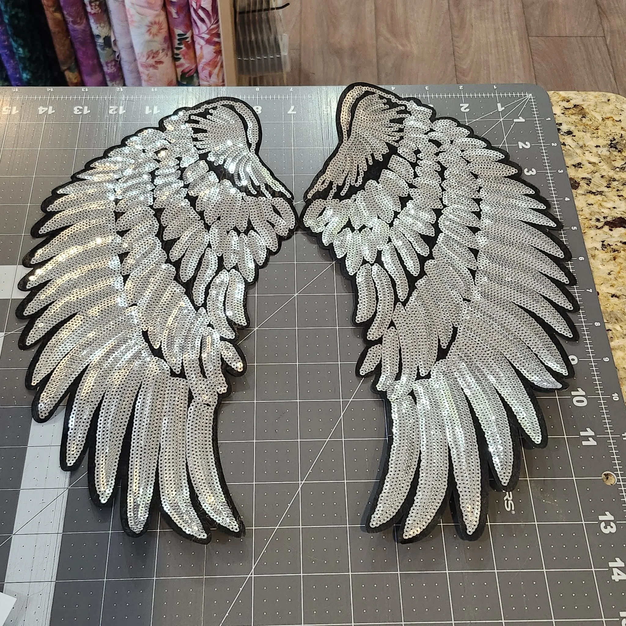 Iron On Silver Angel Wings