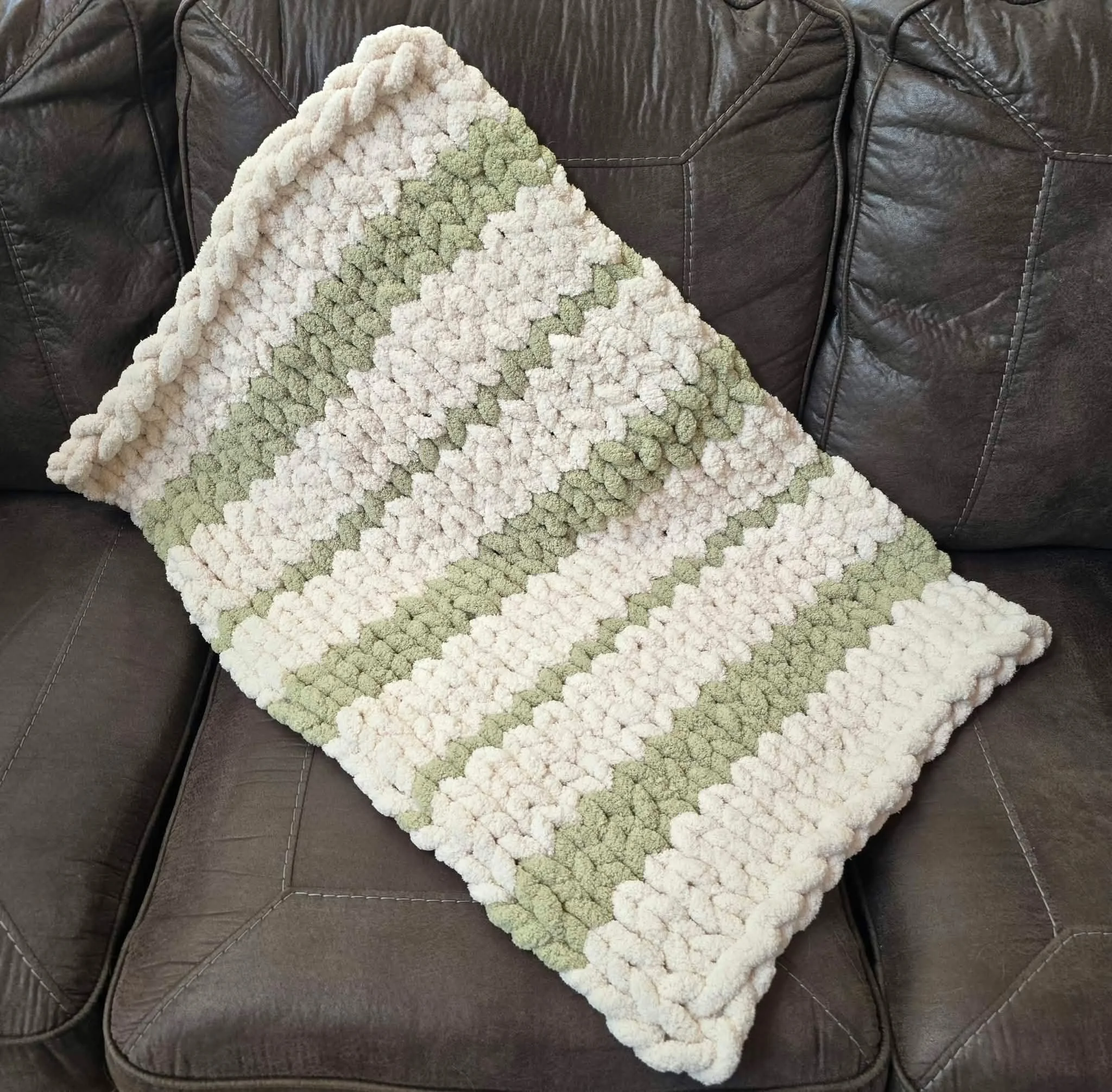 Hand Knit Baby Blanket by Sandy Cisler