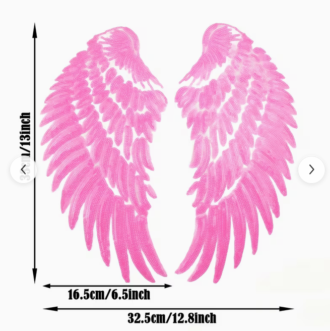 Pink Sequined Wing Patches