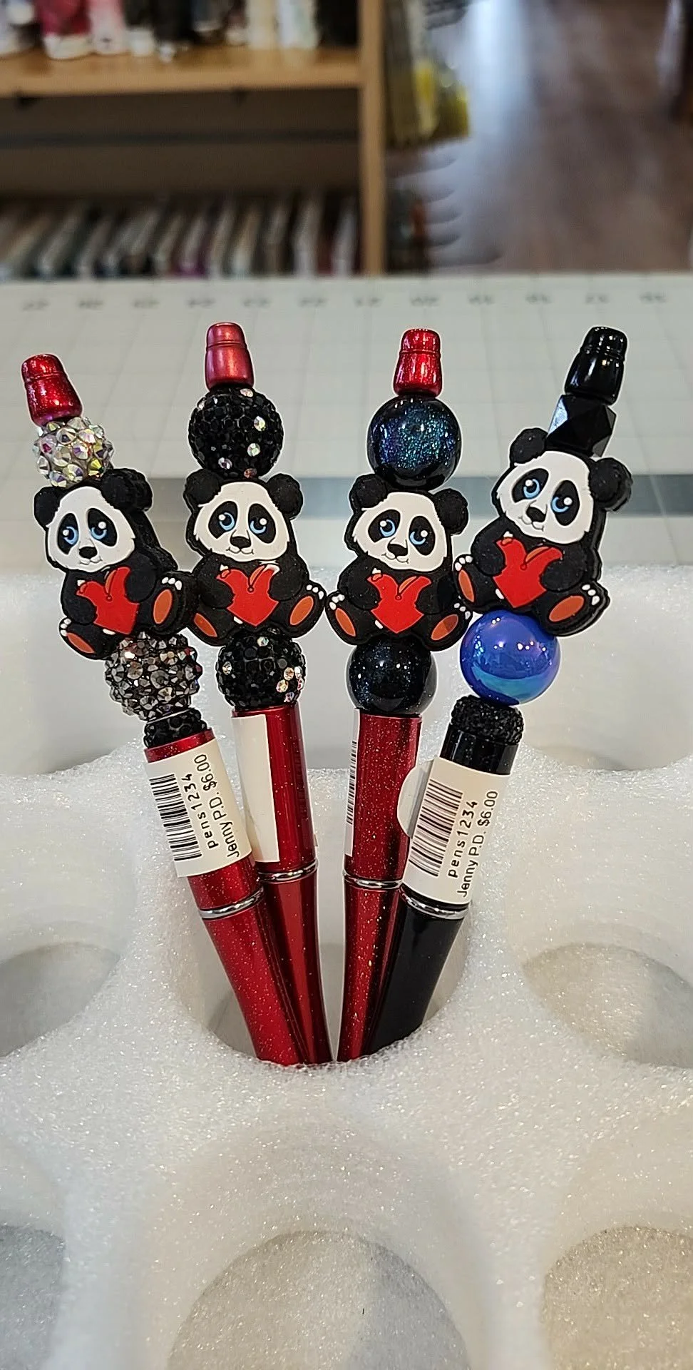 Panda Valentine Pens by Jenny