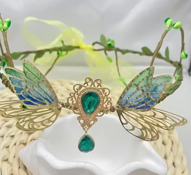 Teardrop Hair Chain with Butterfly Forehead Pendant