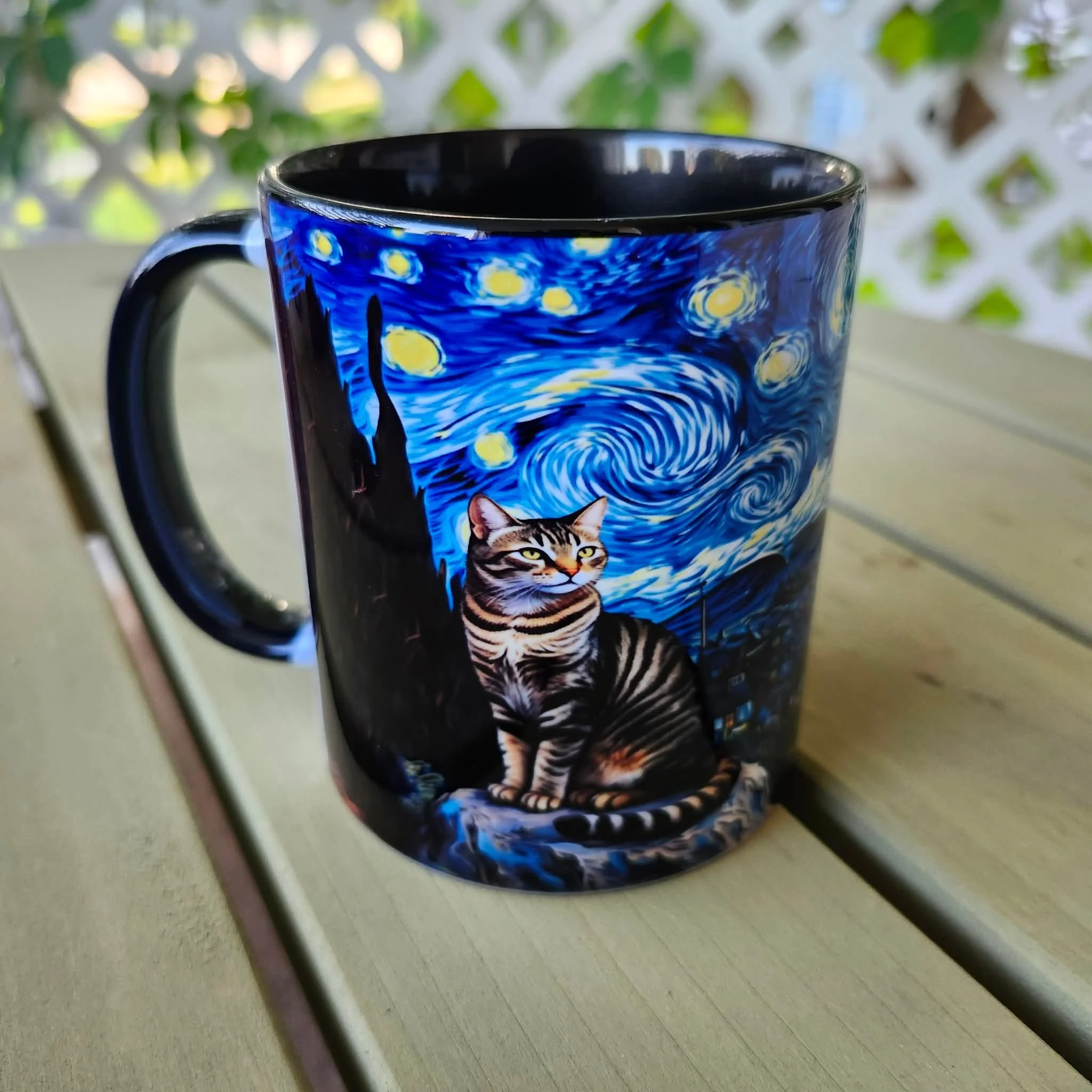 Van Gogh Cat, 11oz Ceramic Mug, Eowyn