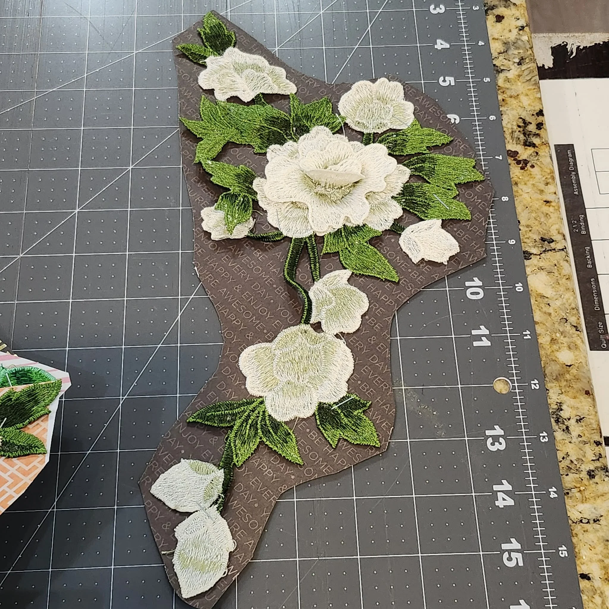 Embroidered Applique Rose Patch