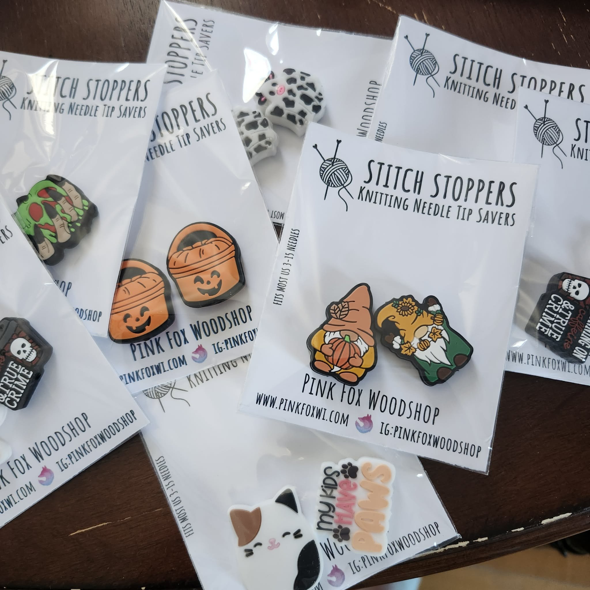 Knitting Needle Tip Savers by Pink Fox Wood Shop