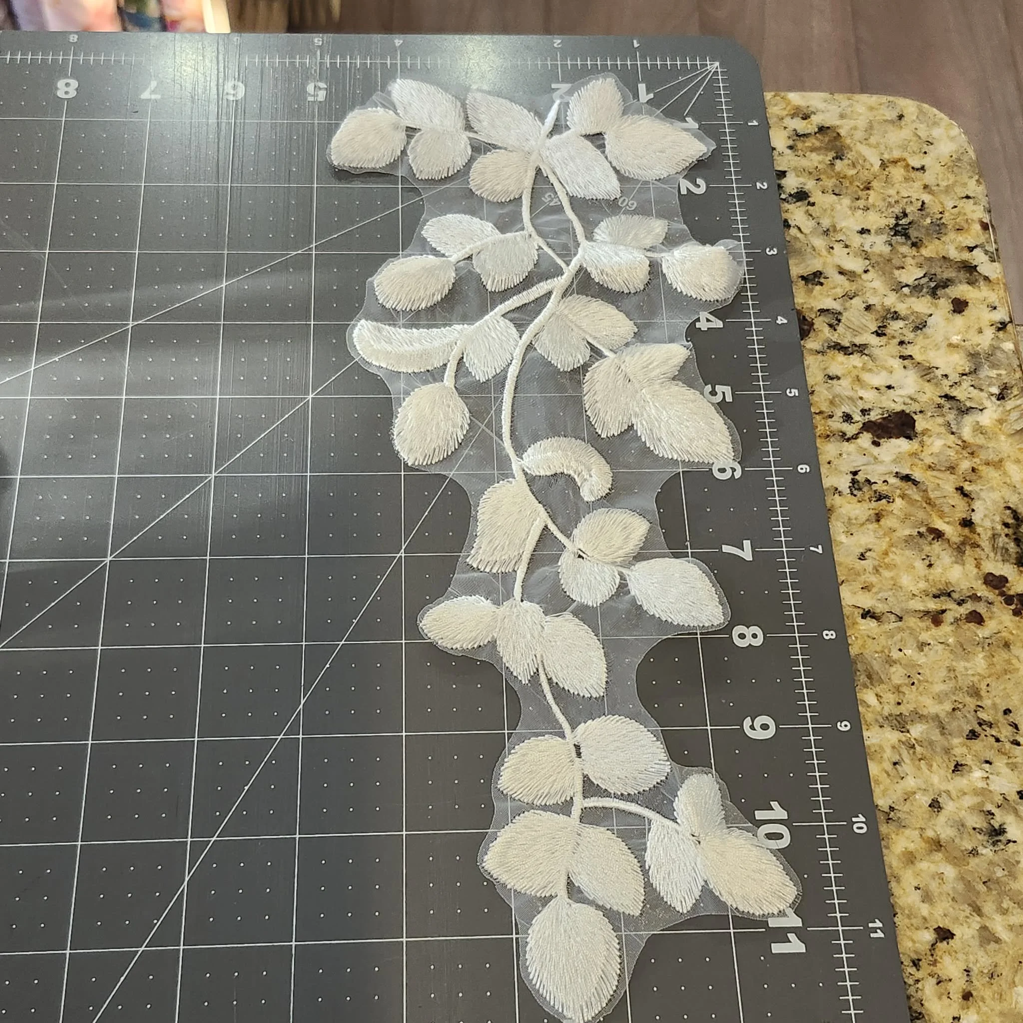 Whire Leaf Embroidered Patch