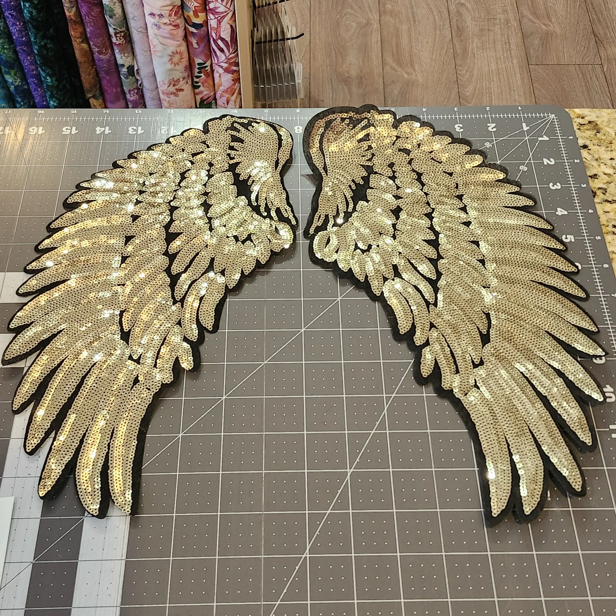 Iron On Gold Angel Wings