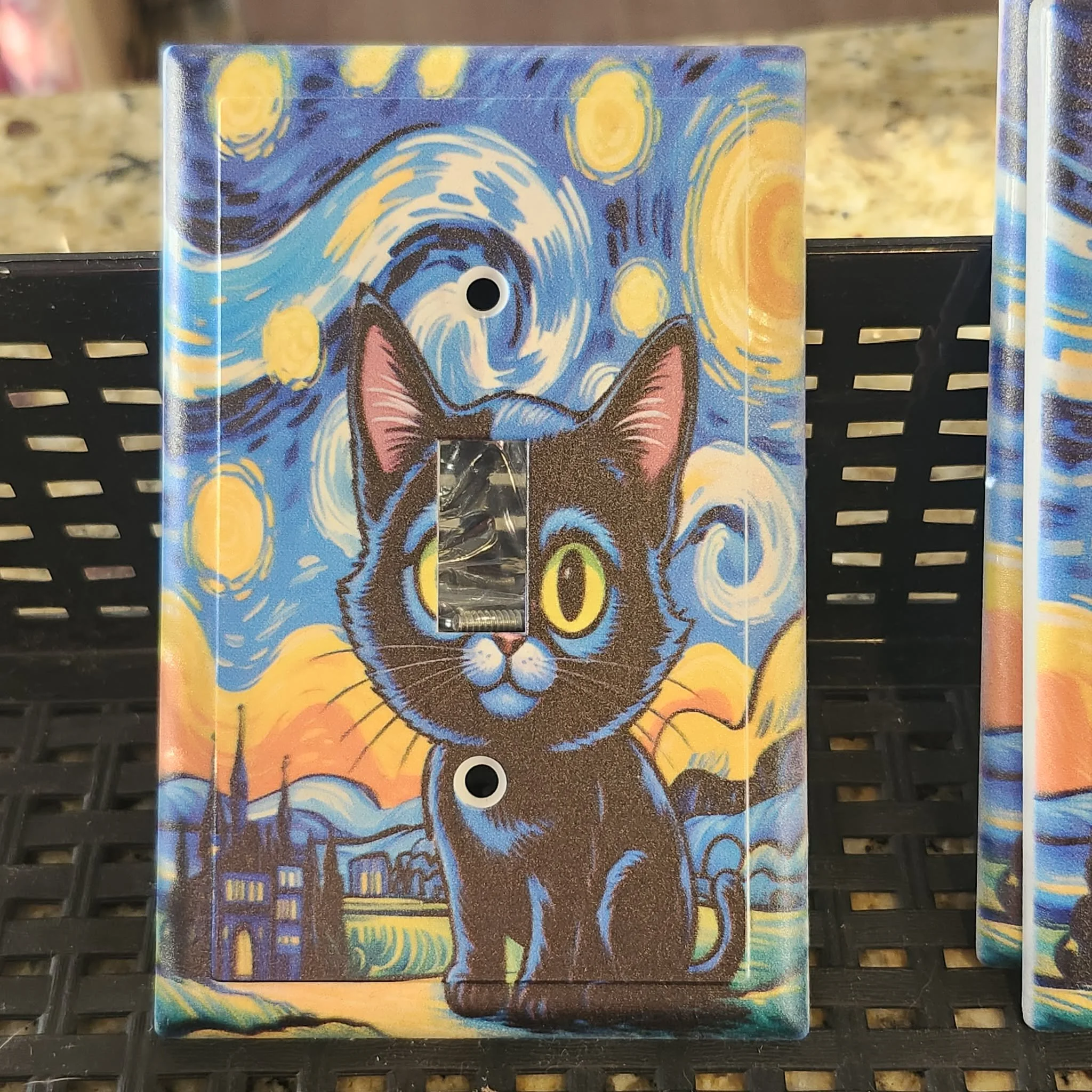 Van Gogh Kitten, 1 Gang Toggle Switch Plate
