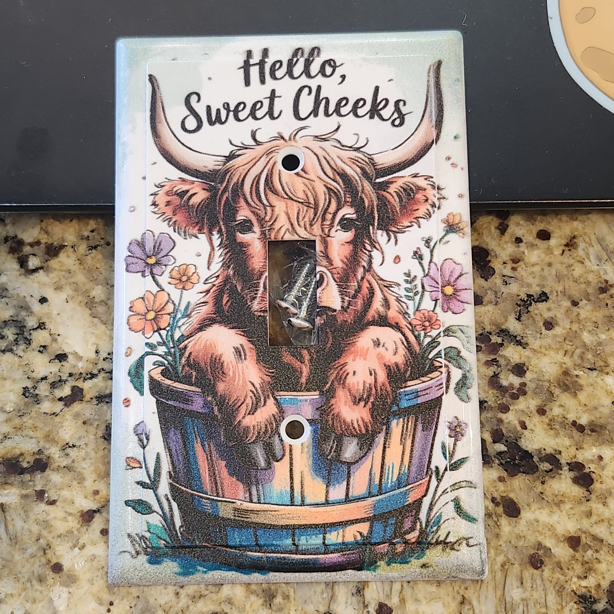 Highland Cow, 1 Gang Toggle Switch Plate