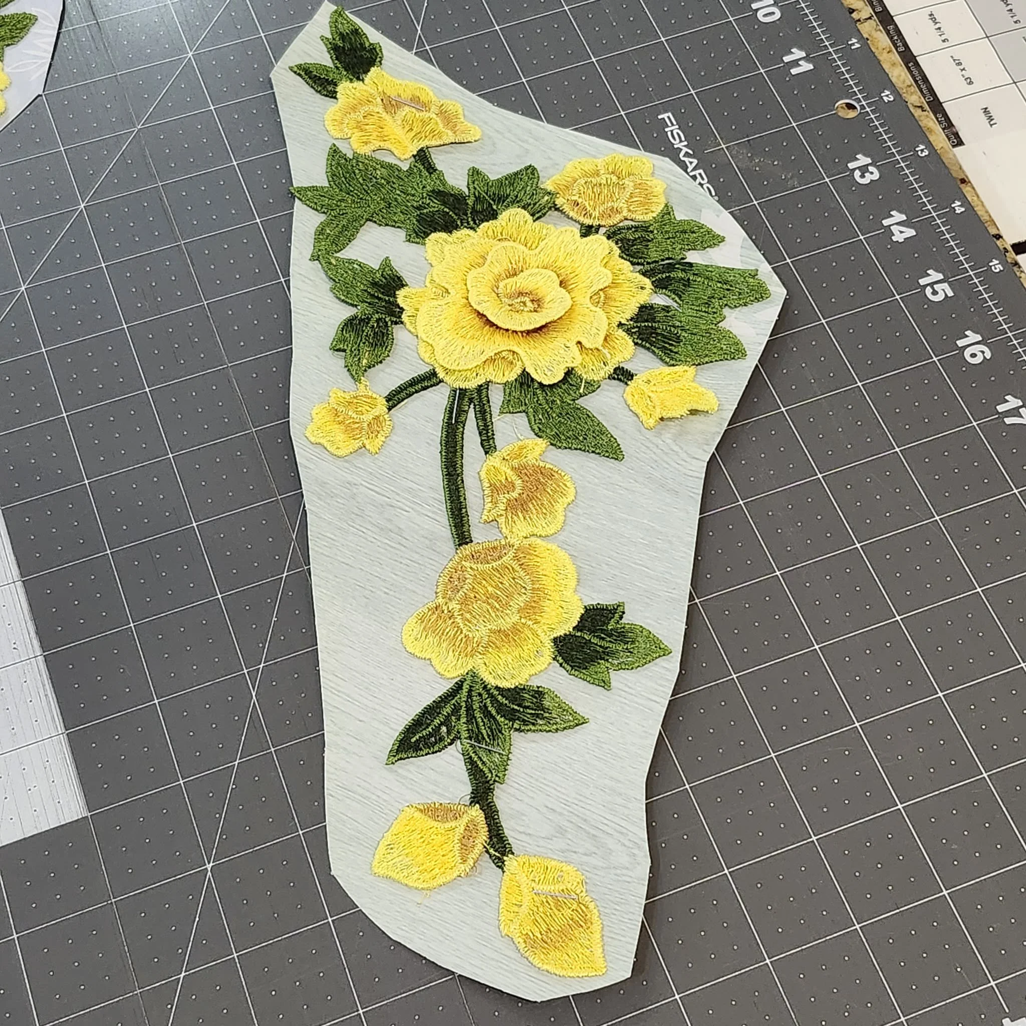 Embroidered yellow Flower Applique