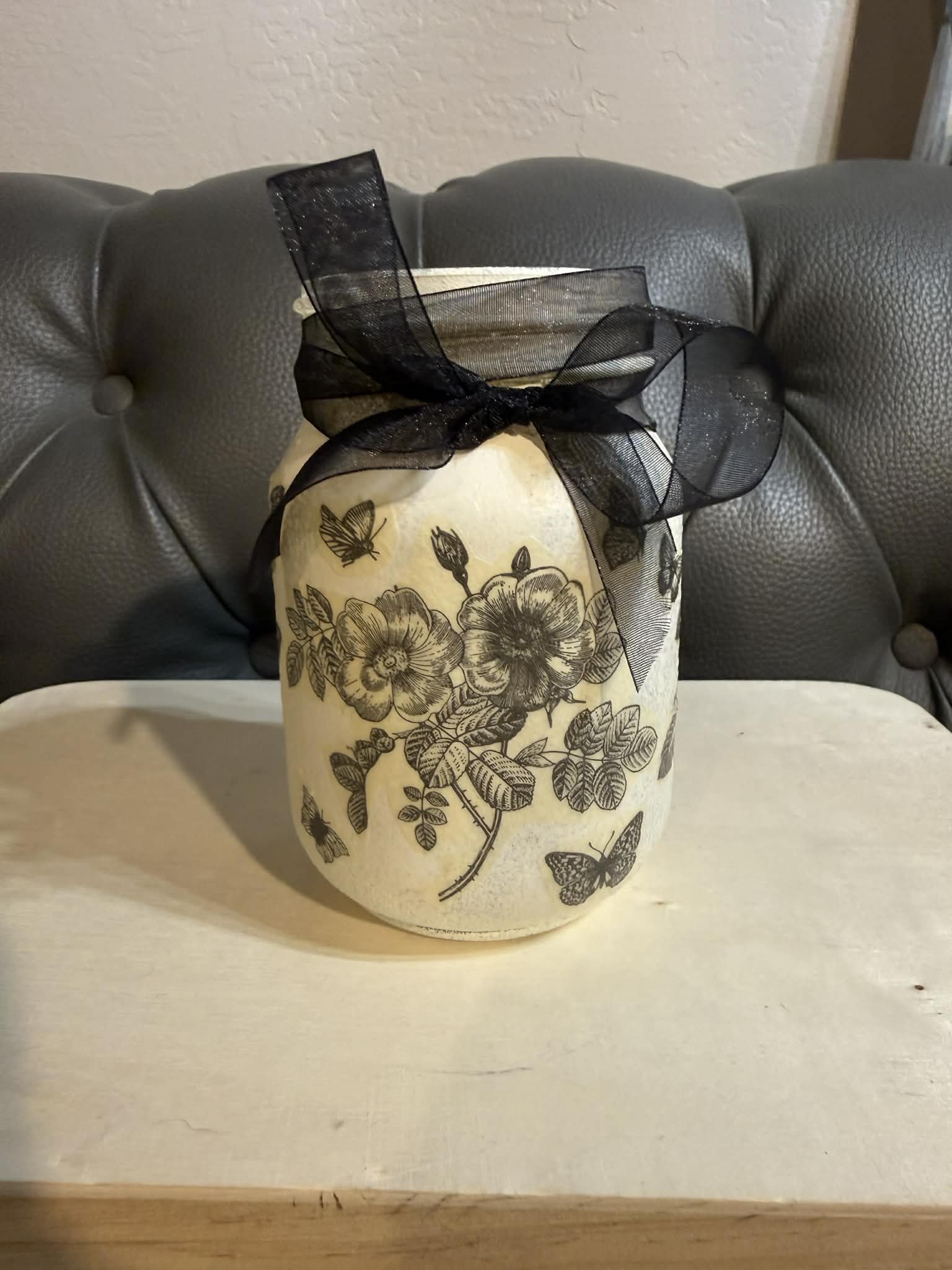 Decoupage Jar by Princess In Command