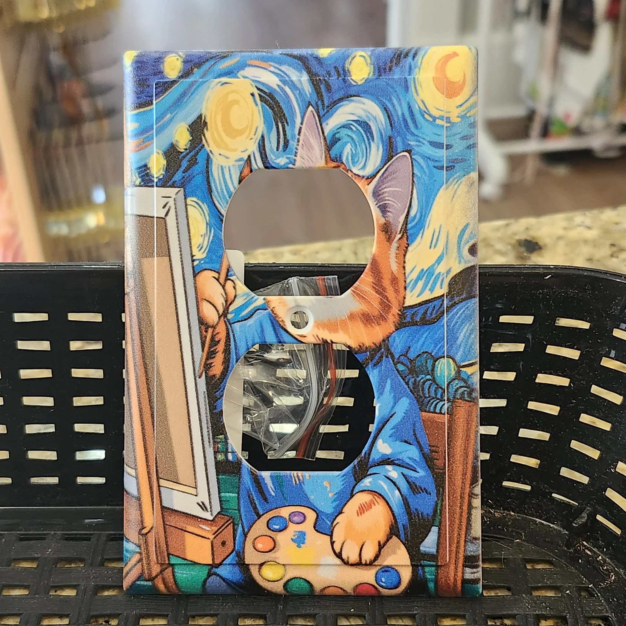 Orange Cat, Van Gogh, 1 Gang Toggle Switch Plate