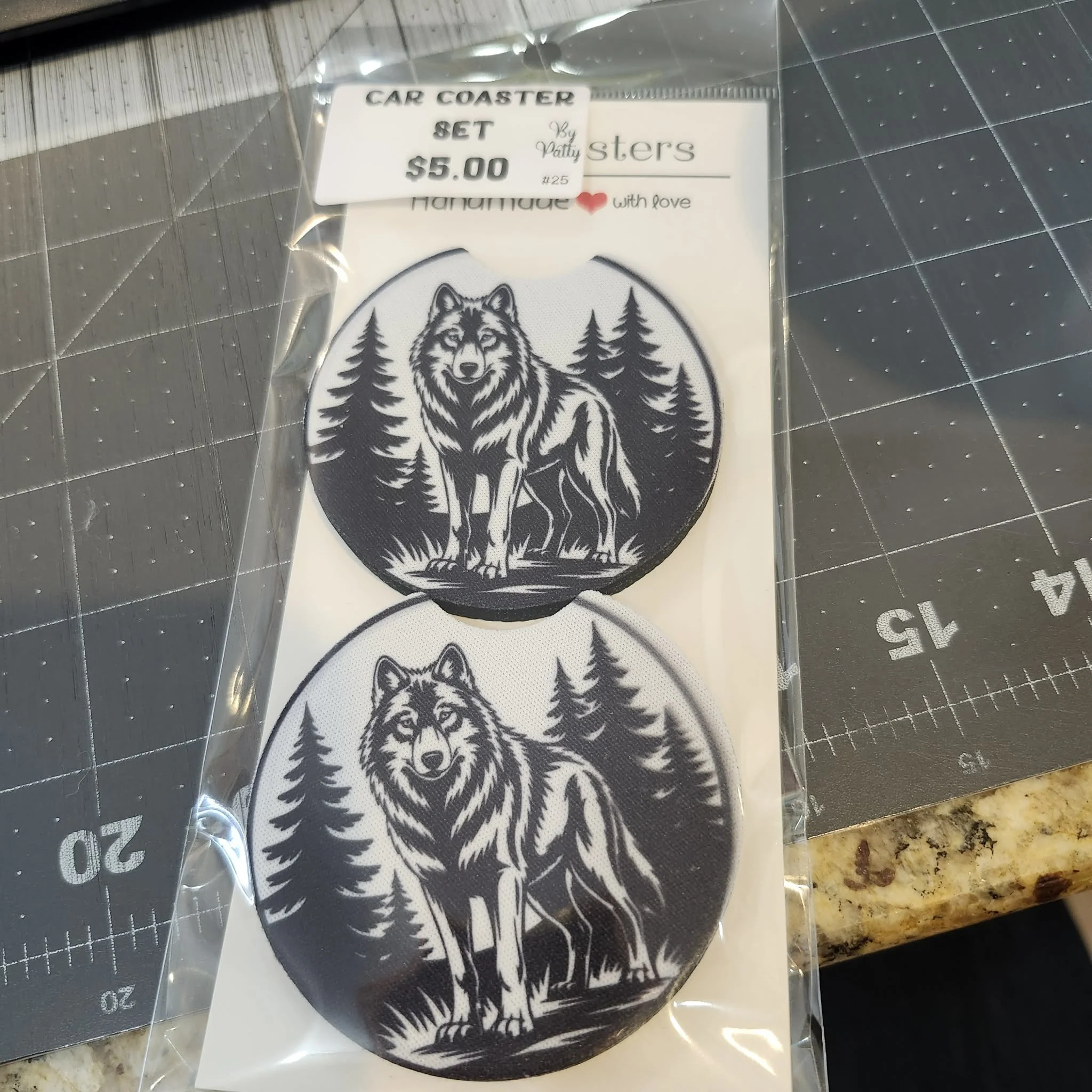 Wolf Car Coaster by Patty