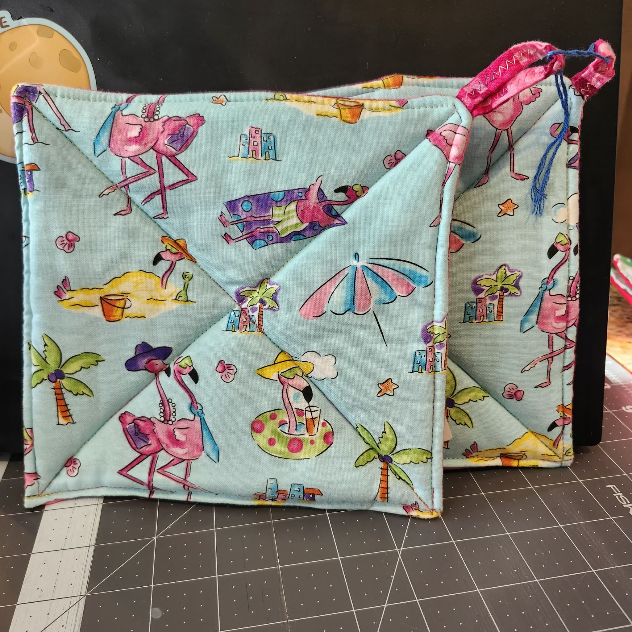 Flamingo Pot Holders by Aundrea