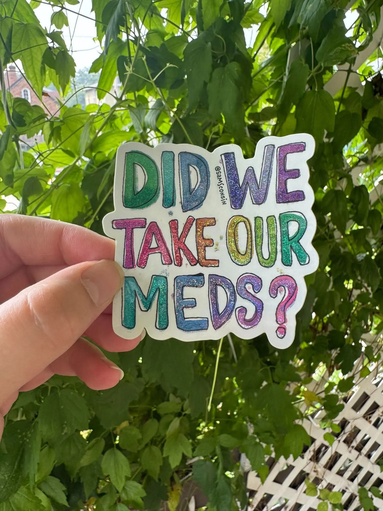 Did We Take Our Meds Today , Sticker Decal by SamSconsin