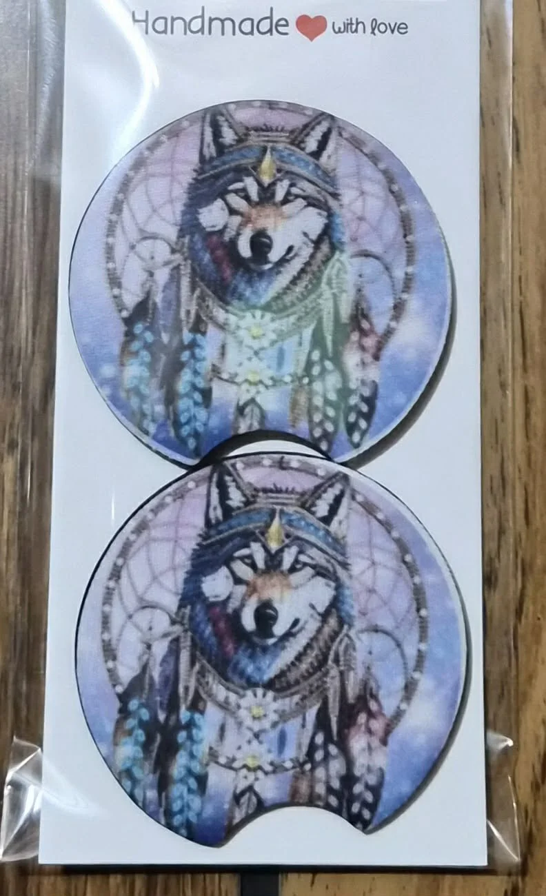 Wolf Themed Coasters by Patty