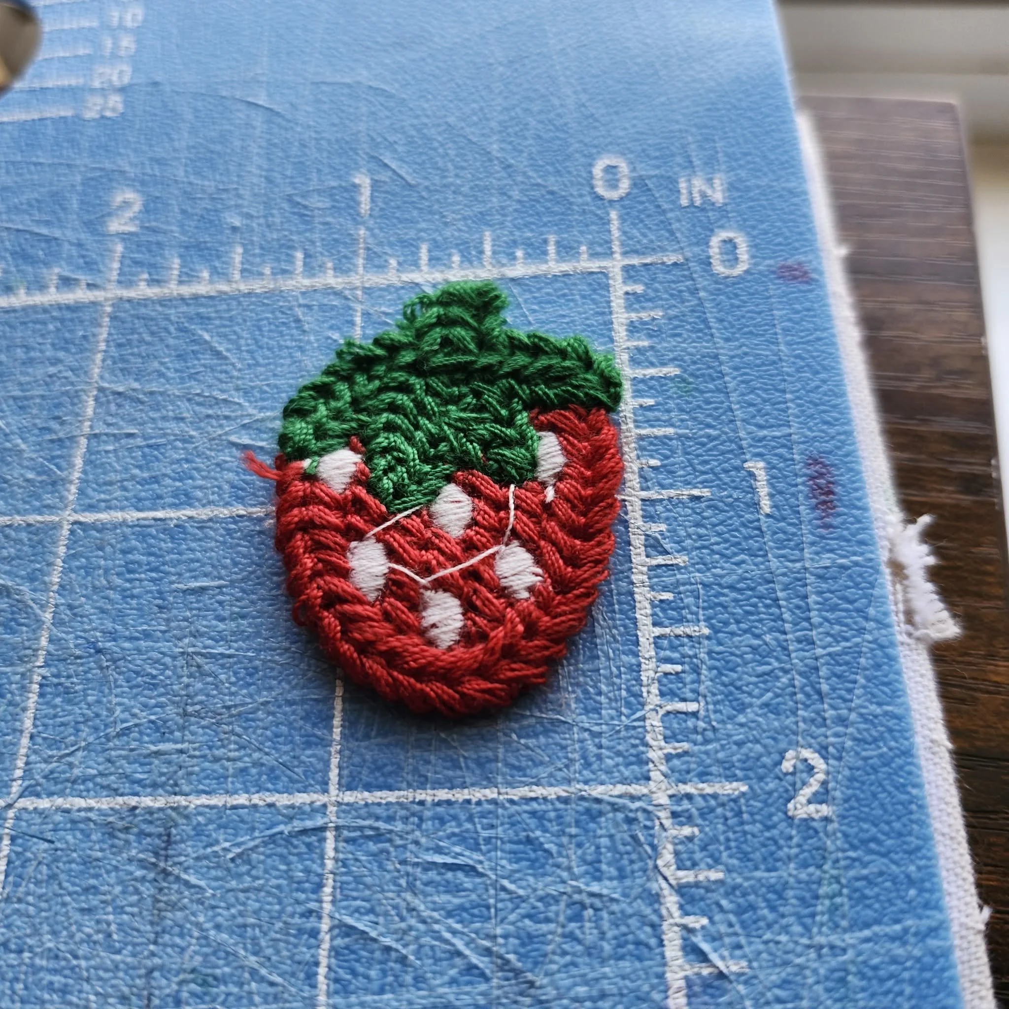 Crochet Flat Strawberry Patch