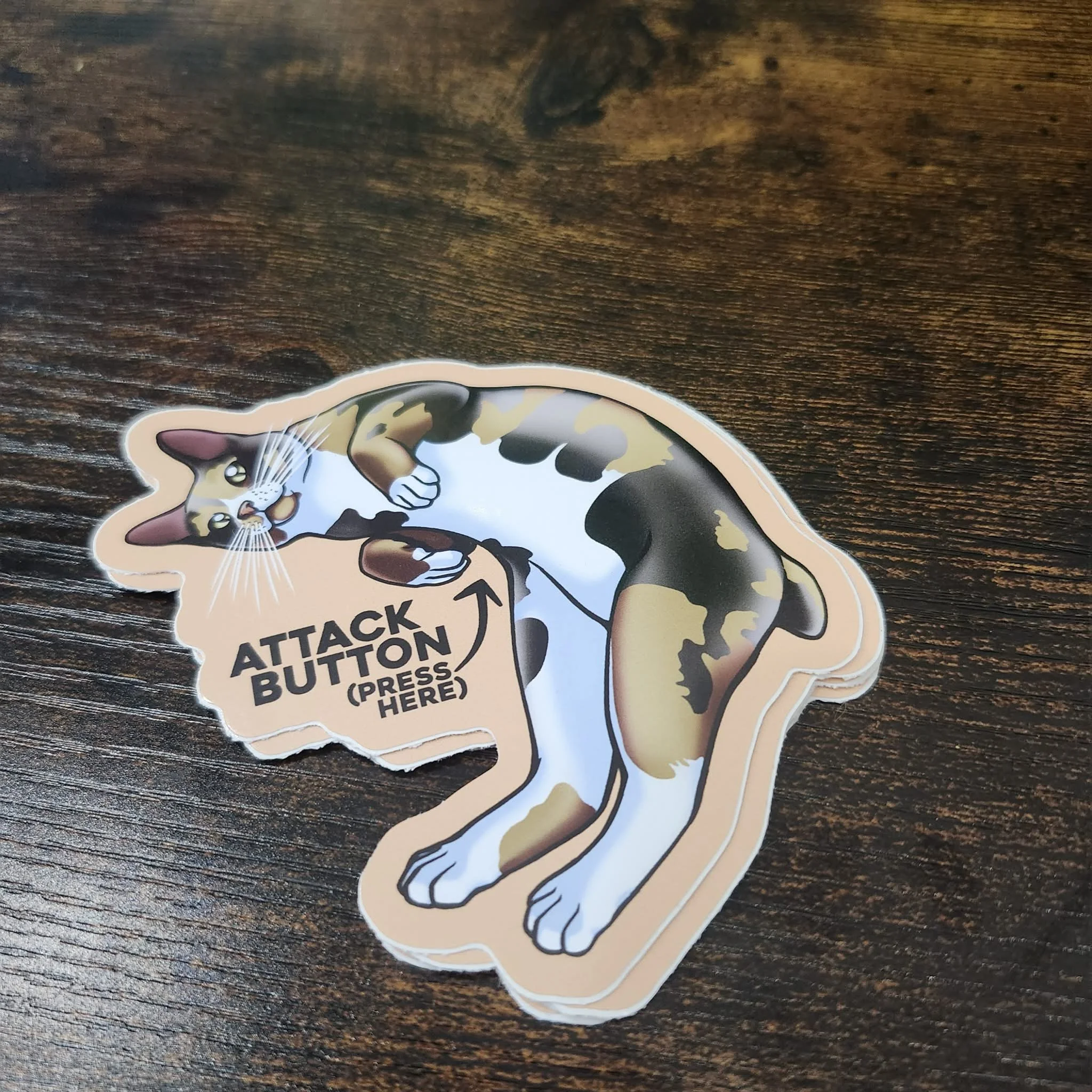 Attack Button, Sticker / Decals by Lionheart Art and Designs