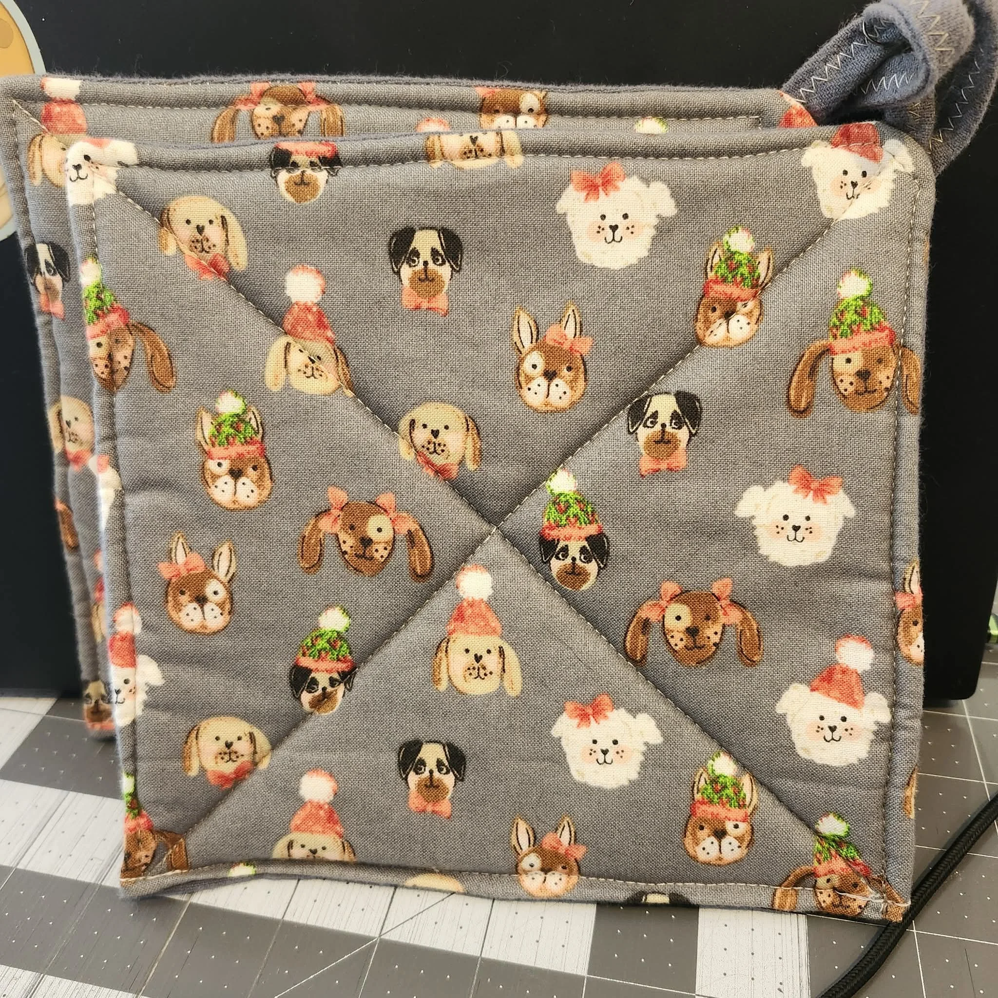 Christmas Dog Pot Holders by Aundrea