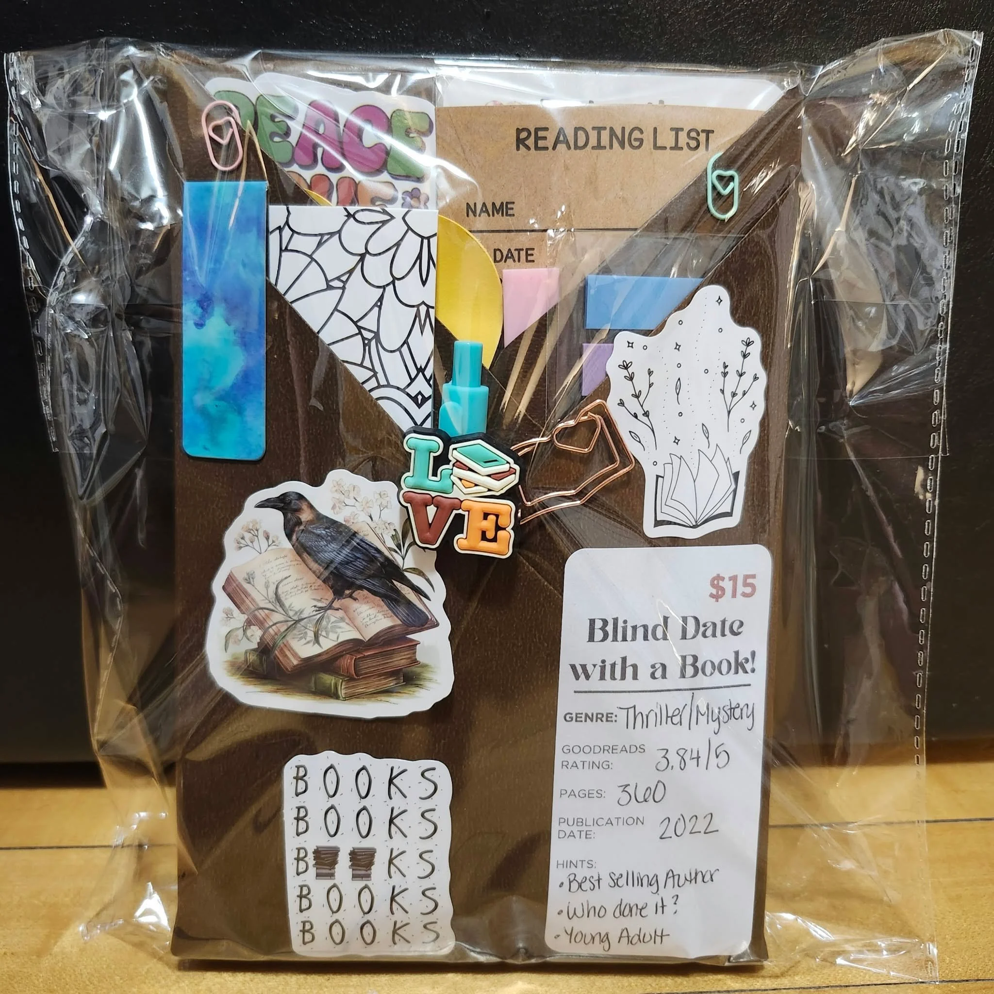 Blind Date With A Book, Thriller / Mystery  YA. From Krystina