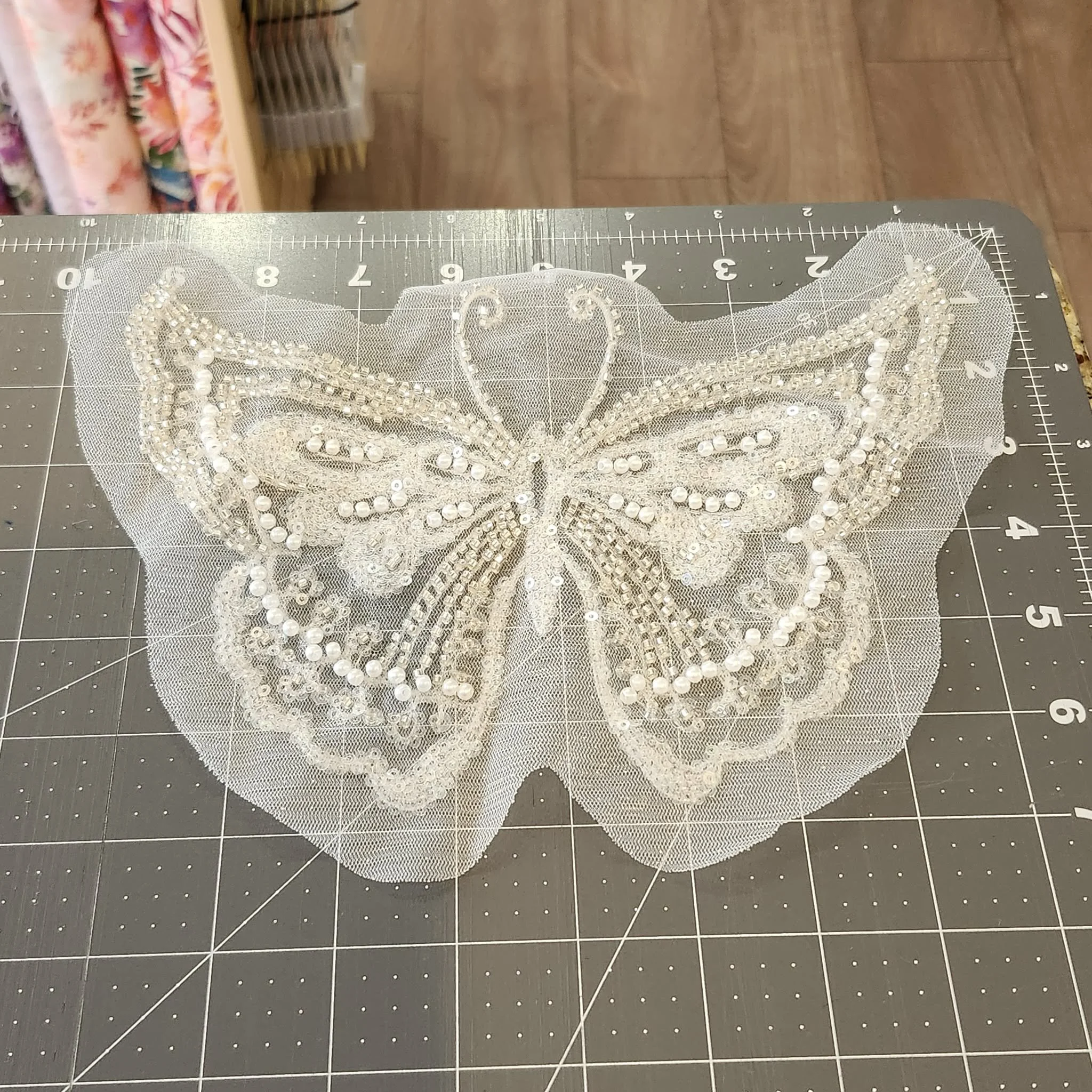 Butterfly Nail Bead Sequin Pearl Patch