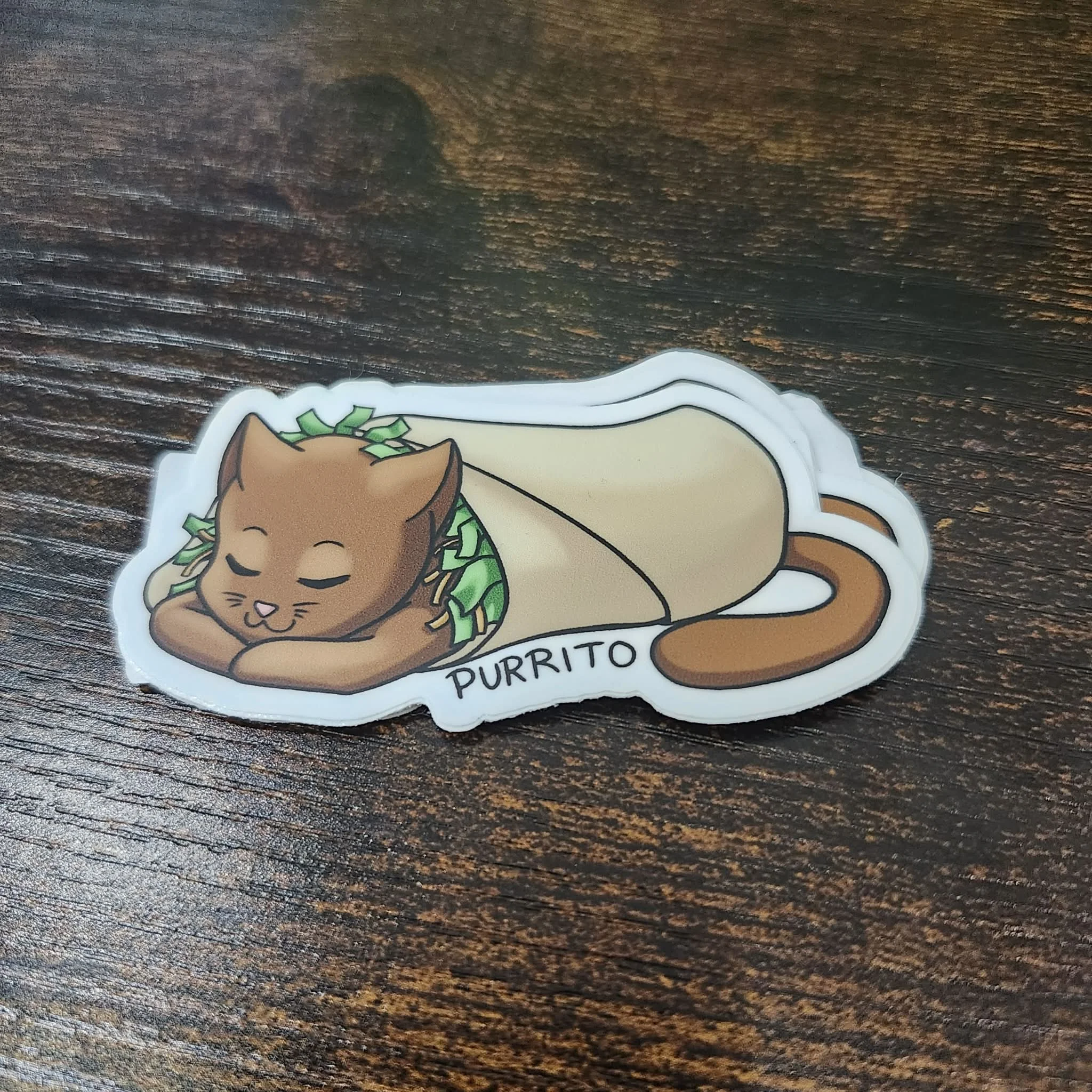 Purrito, Sticker / Decal by Lionheart Art and Designs